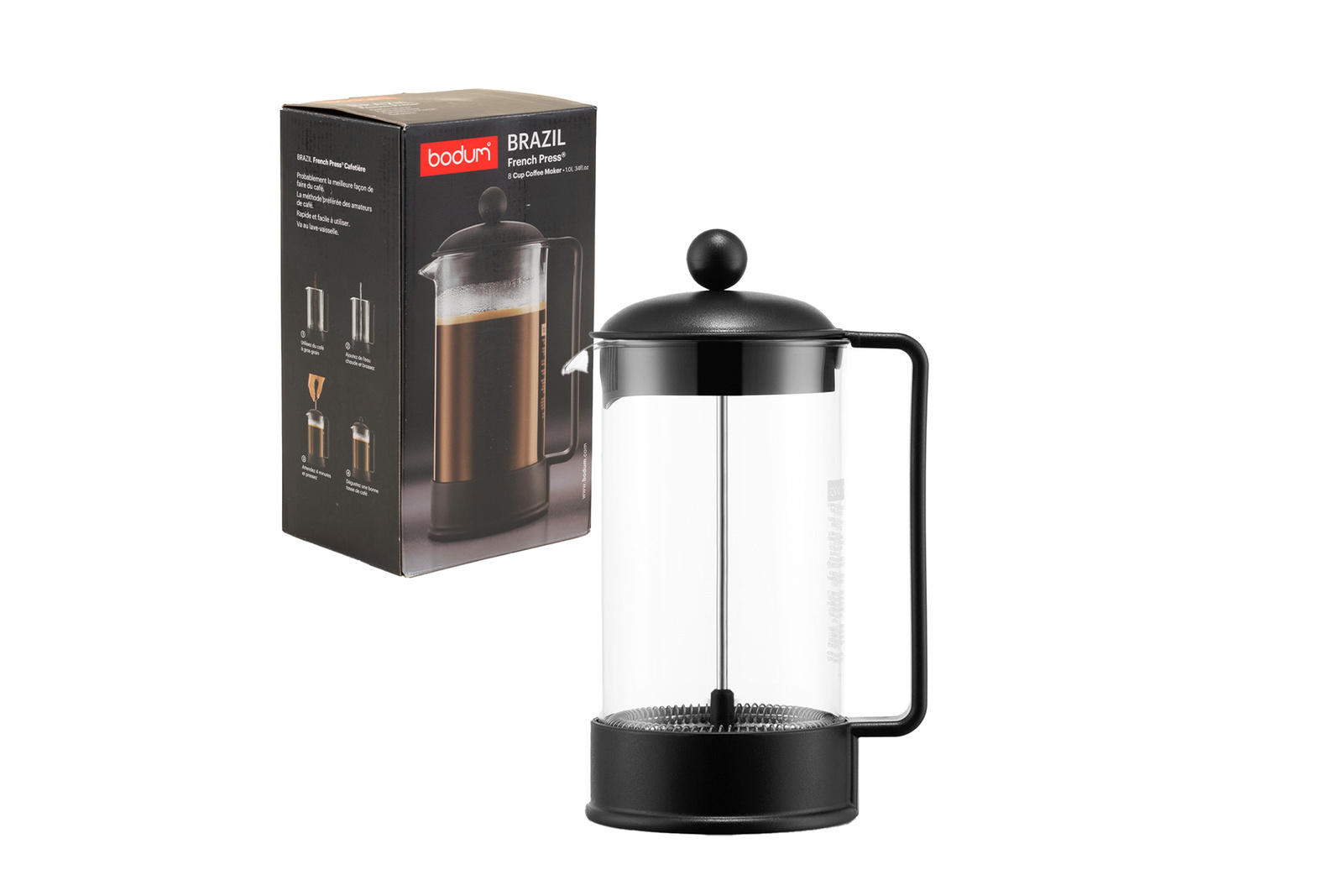 Bodum Brazil French Press 3 cup 350 ml Czarny Dropmax