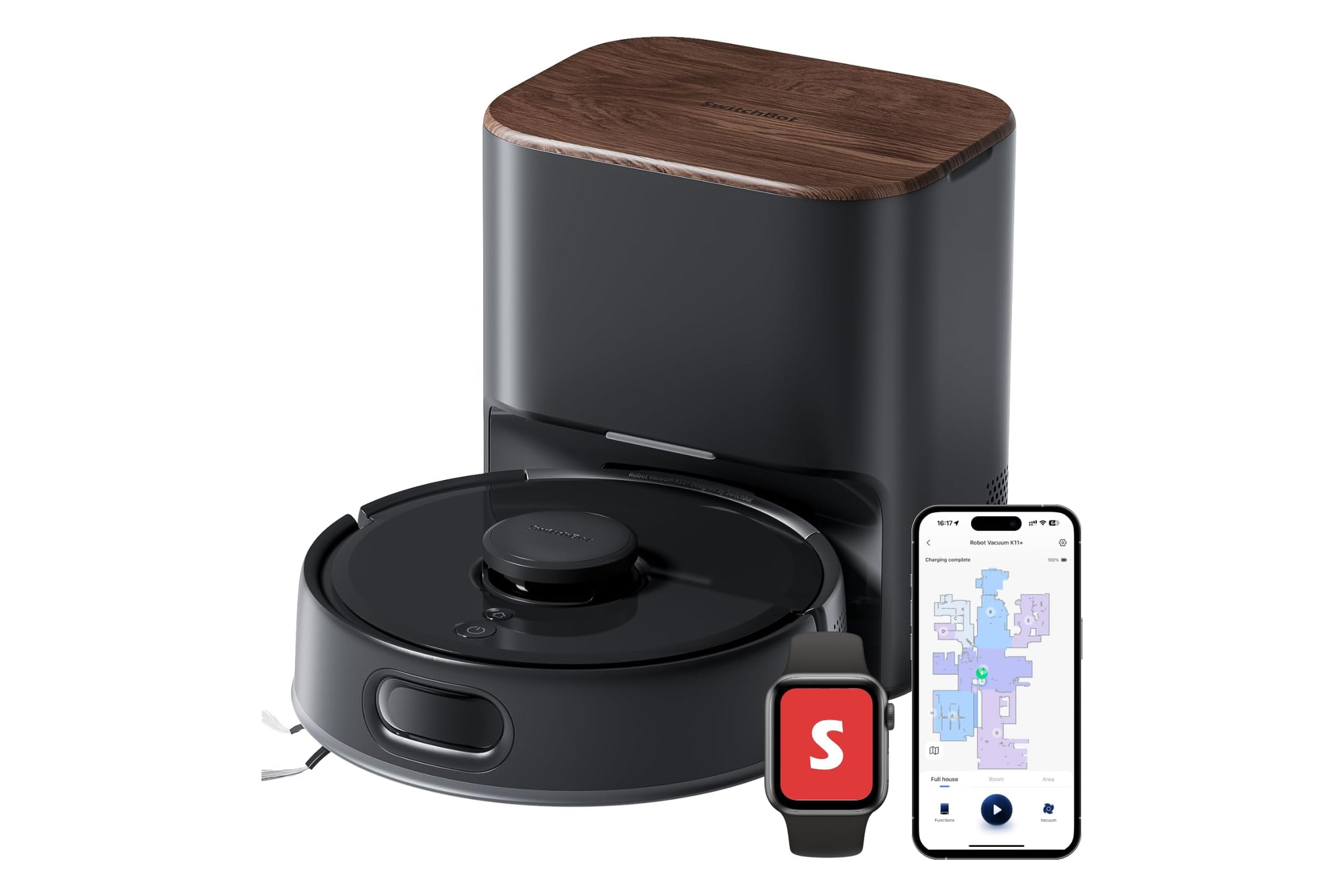 SwitchBot K11+ Saugroboter mit Absaugstation 6000Pa Matter Apple Home
