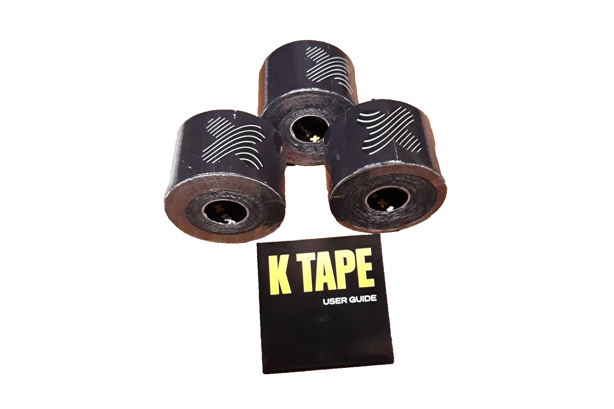 K TAPE Kinesiotape Sporttape 5 cm x 5 m, 3er-Set Rollen, Schwarz