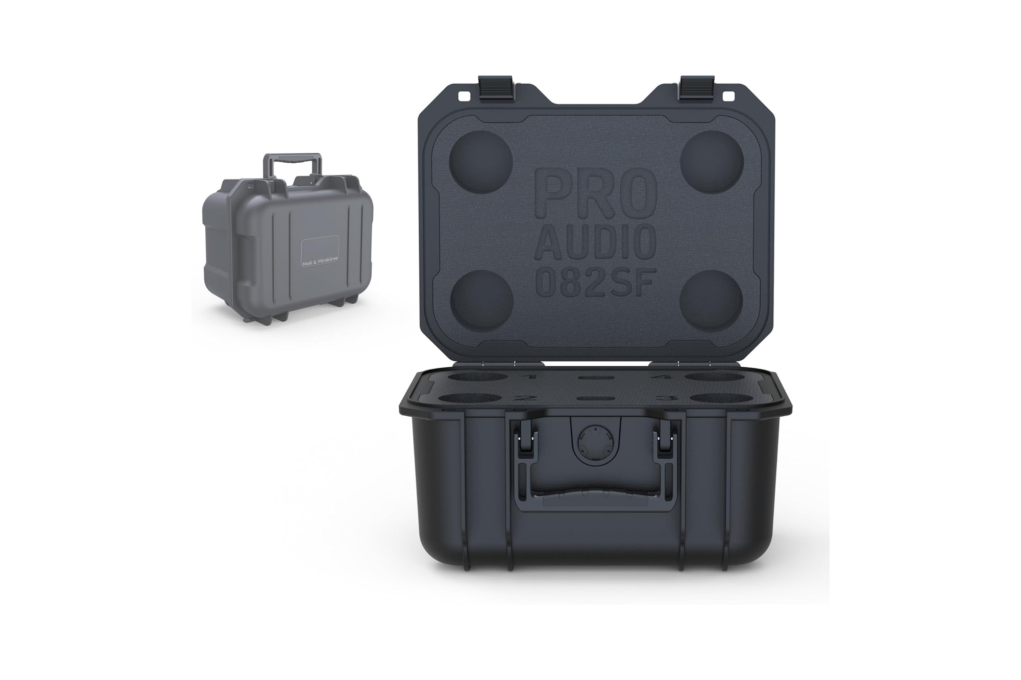 Moë & Mirakime 082ST Hartschalenkoffer, widerstandsfähig, schwarz, mit Schaumstoff