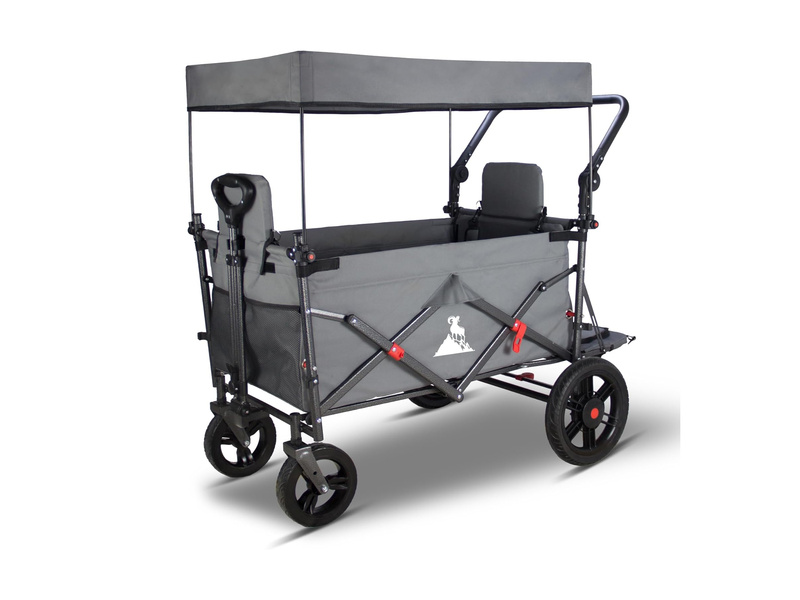 TOPWELL 120 kg foldable transport trolley with canopy and brakes