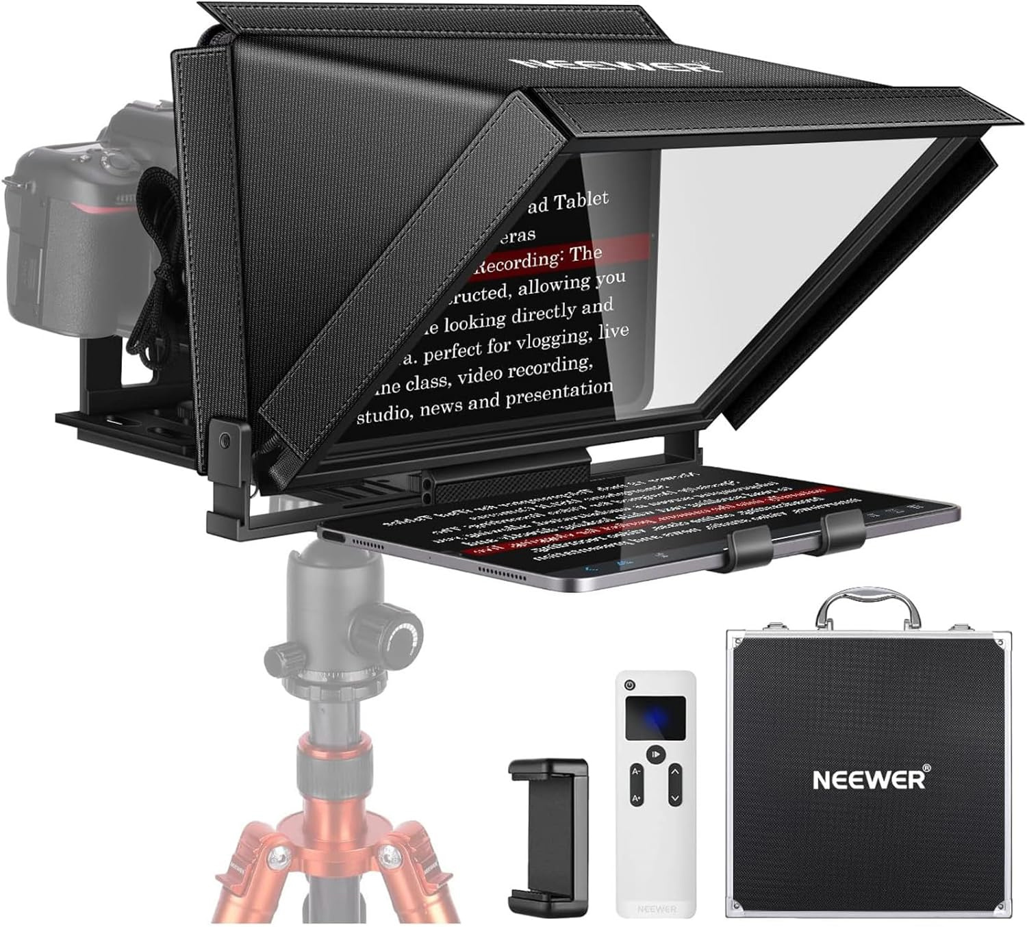 NEEWER X12 Teleprompter 14" Aluminum Remote Case App