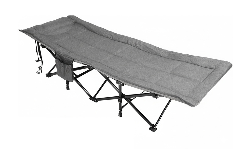 Folding camping bed with pillow 190x68x38 cm