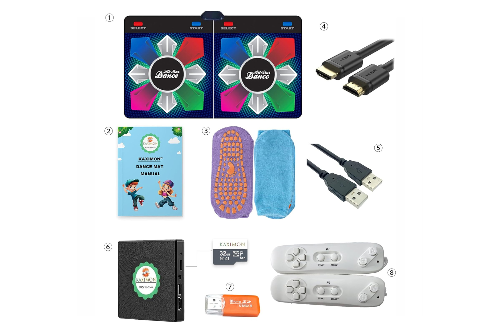 KAXIMON Double Dance Mat TV HDMI Wireless Games Music Yoga 162cm