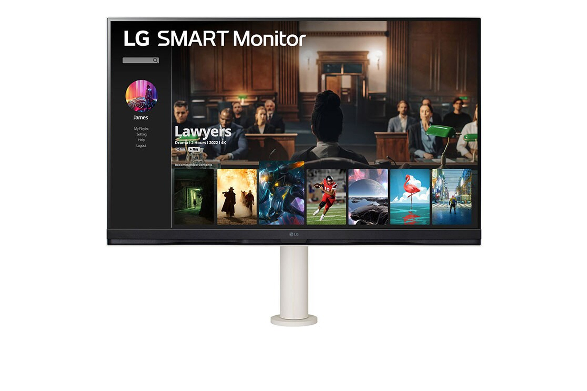 LG 32SQ780S-W 32 Inch 4K Smart Monitor Ergo Stand webOS USB-C White