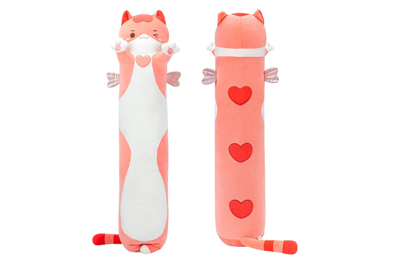 Mewaii Long Cat Plush Toy 90cm Pink Soft Stuffed Animal Body Pillow