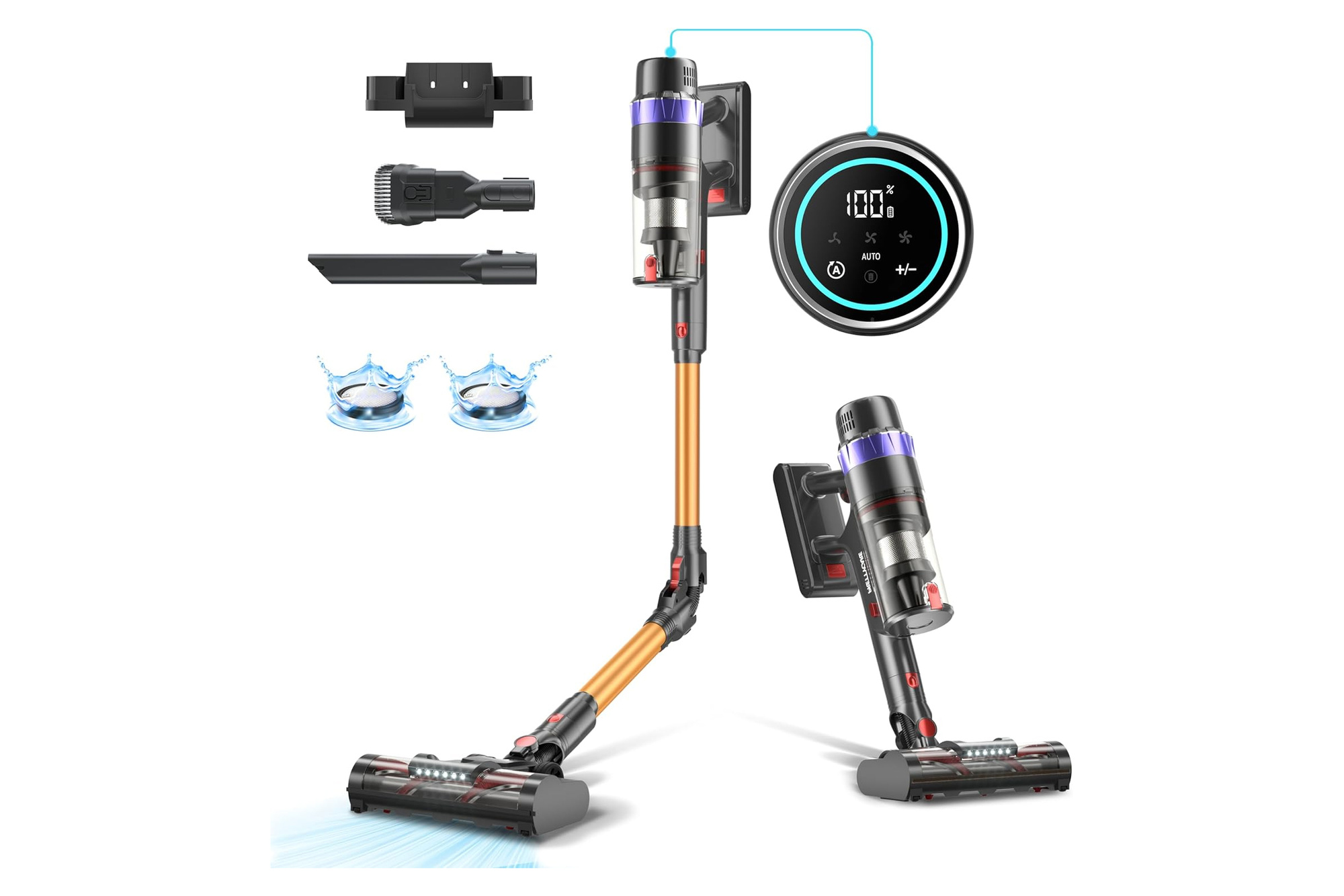 PRETTYCARE V3 Cordless Vacuum Cleaner 560W 45kPa LCD HEPA 60min