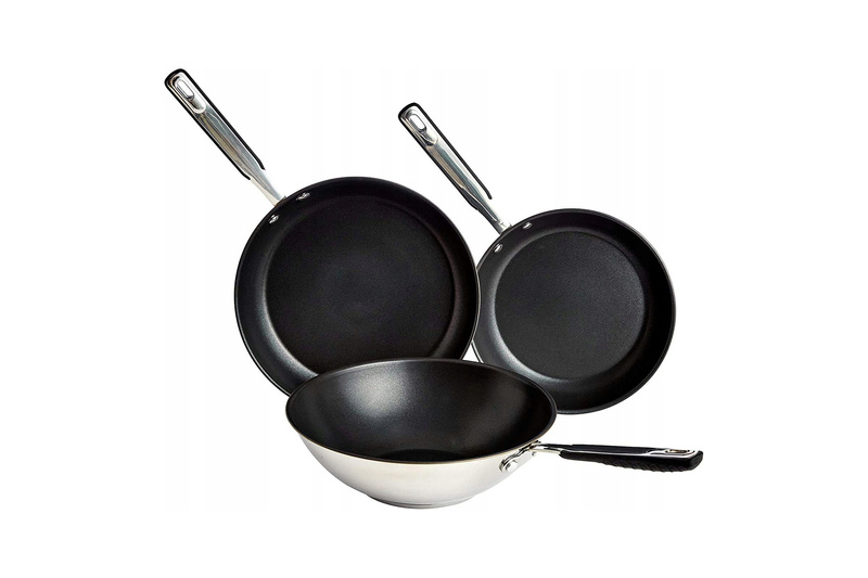 Amazon Basics 3-piece wok pan set 24, 28, 28cm