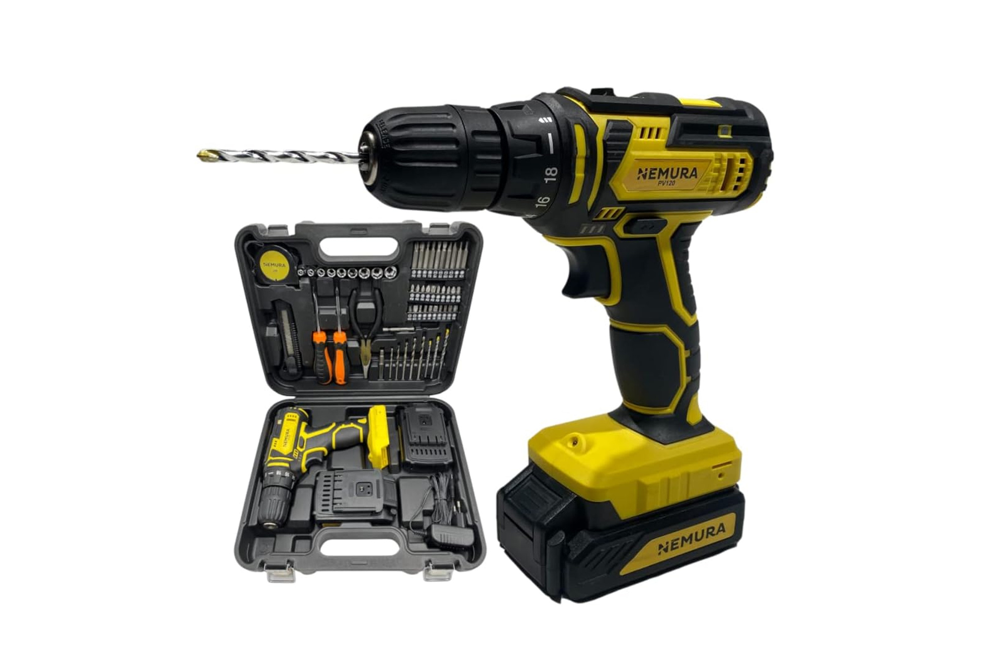 Nemura 20V Cordless Screwdriver with 2 Batteries and Accessories