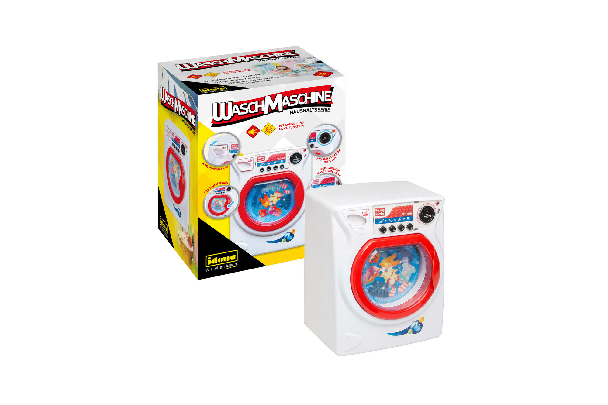 Washing machine with light and sound effects