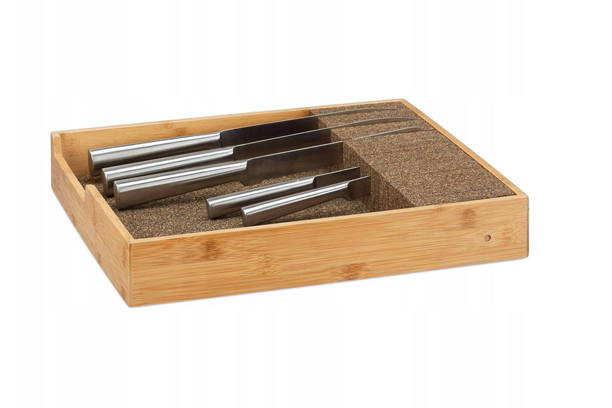 Relaxdays bamboo drawer knife organizer