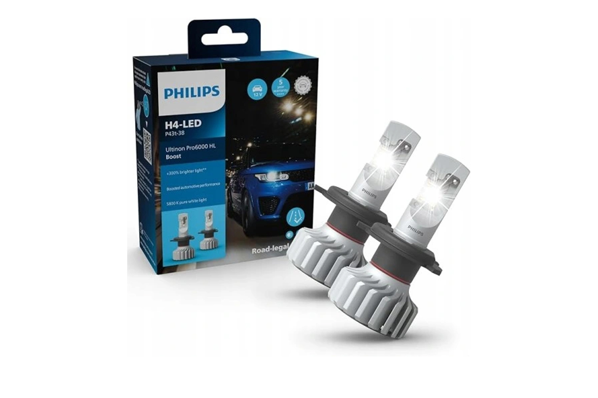 Philips Ultimate Pro6000 HL Boost LUM11342U60BX2 H4 LED-Lampen 2 Stk.