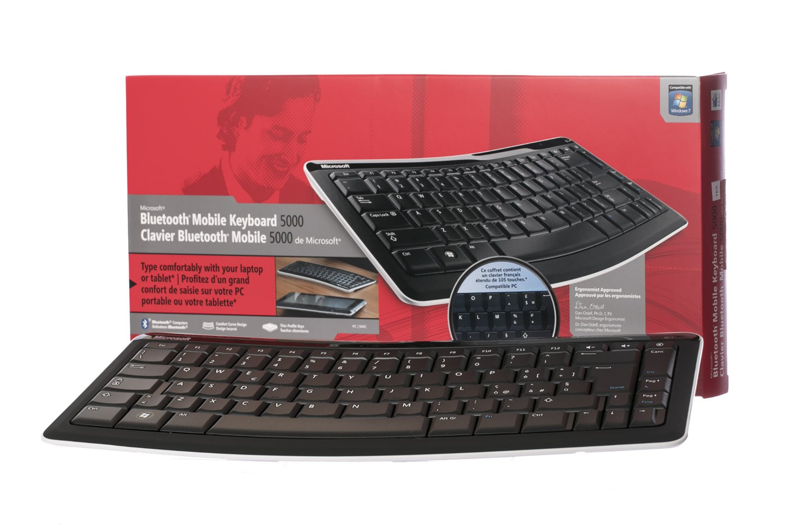 Microsoft Bluetooth Mobile 5000 (Französisch) Tastatur T4L-00007 AZERTY