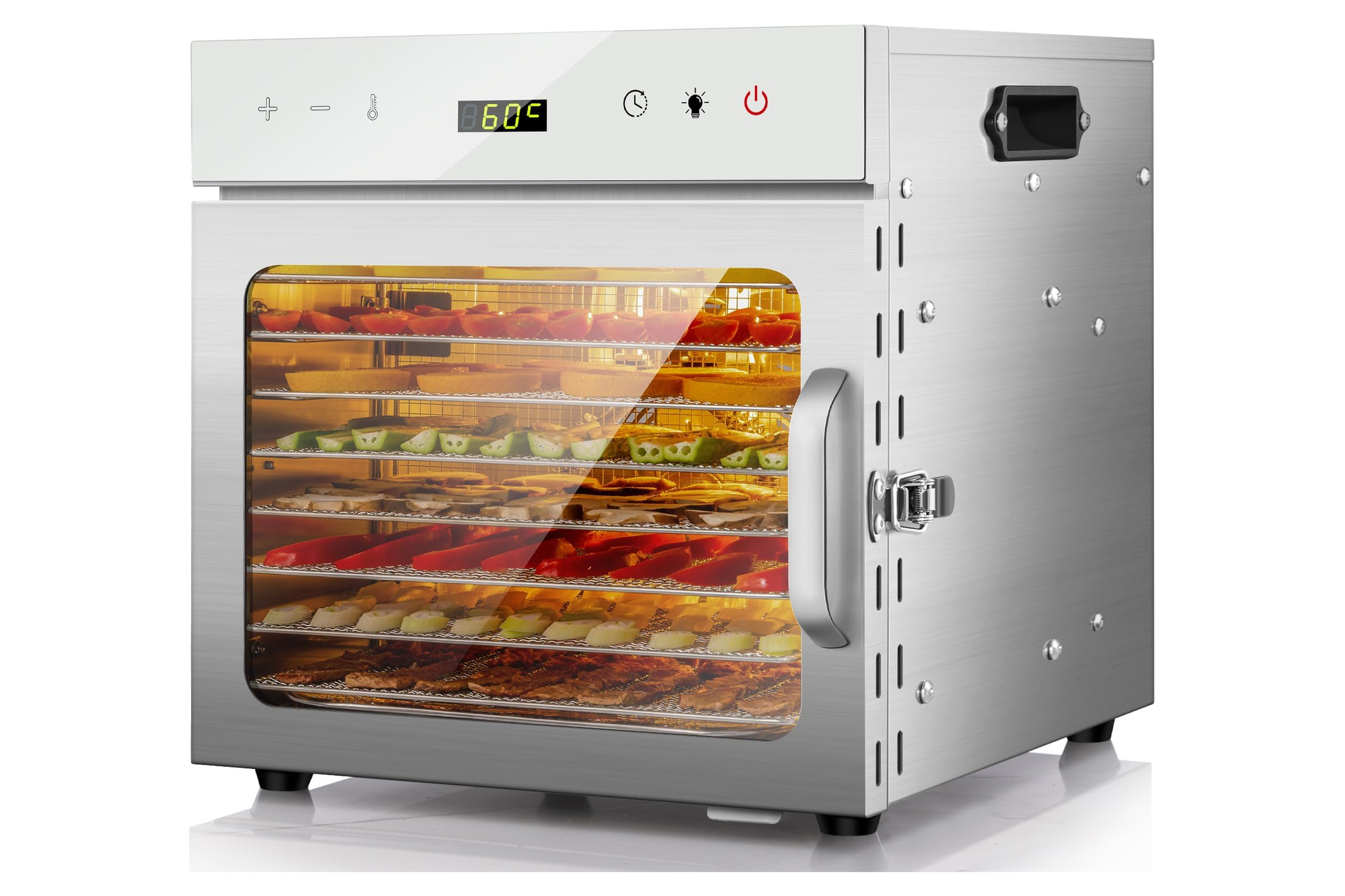 Kwasyo Dörrautomat Edelstahl 8 Etagen 30-90°C Timer BPA-frei