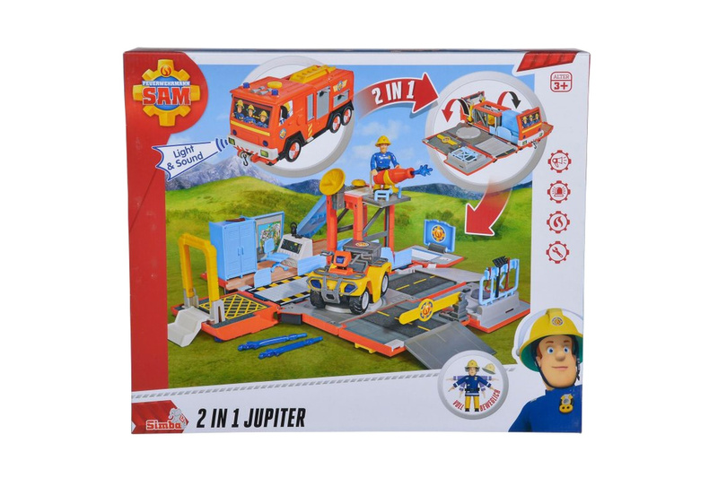 Feuerwehrmann Sam 2in1 Jupiter Feuerwache + Quad Simba 9251029