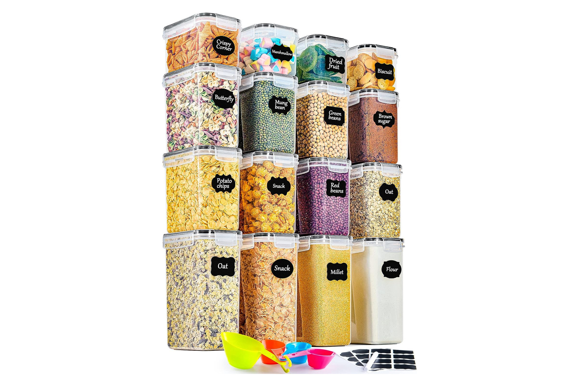 Set of 16 lockable containers