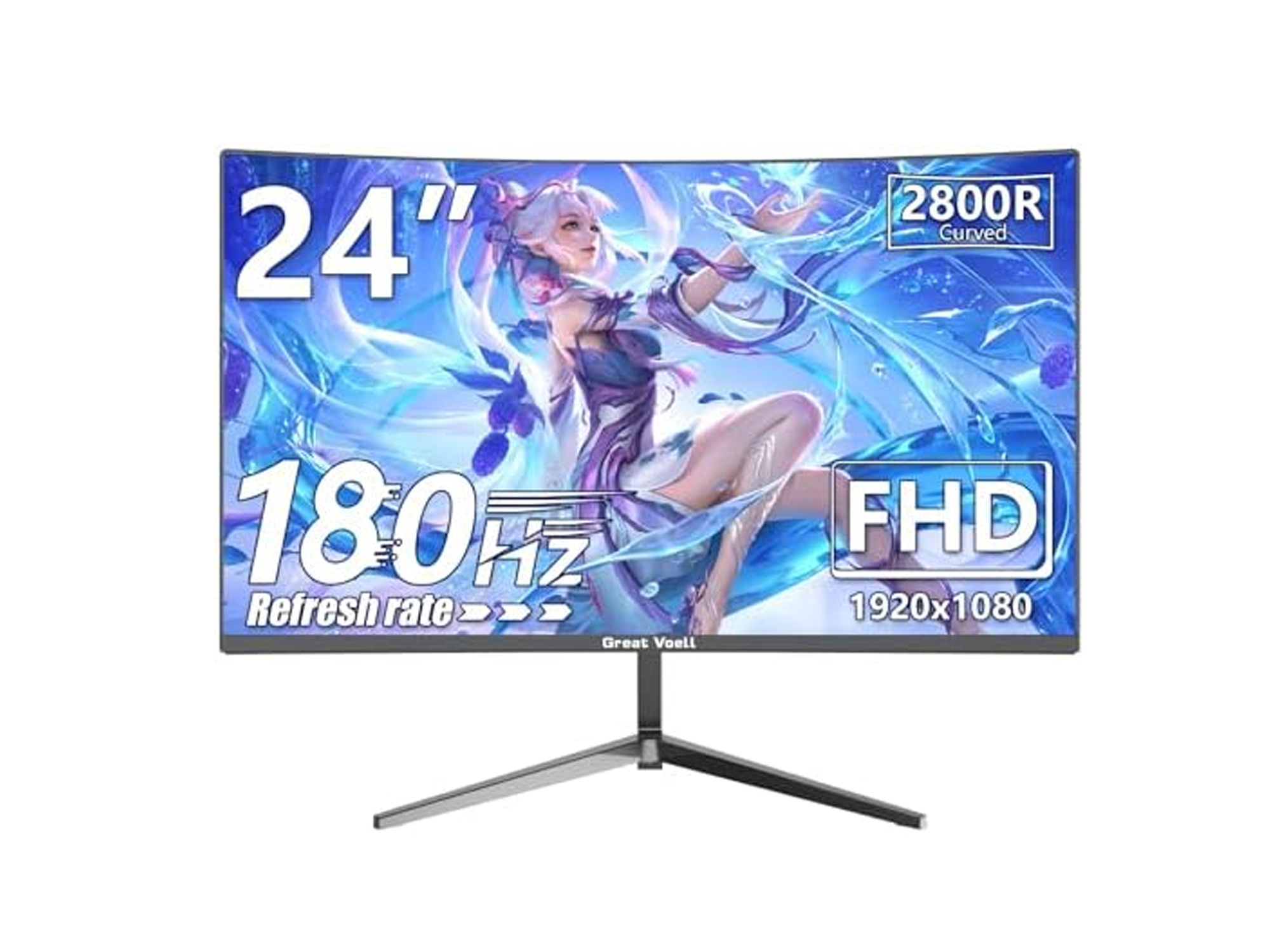 Great Voell Q240B16 Gaming Monitor 24" FHD 180Hz 1ms Adaptive Sync HDR