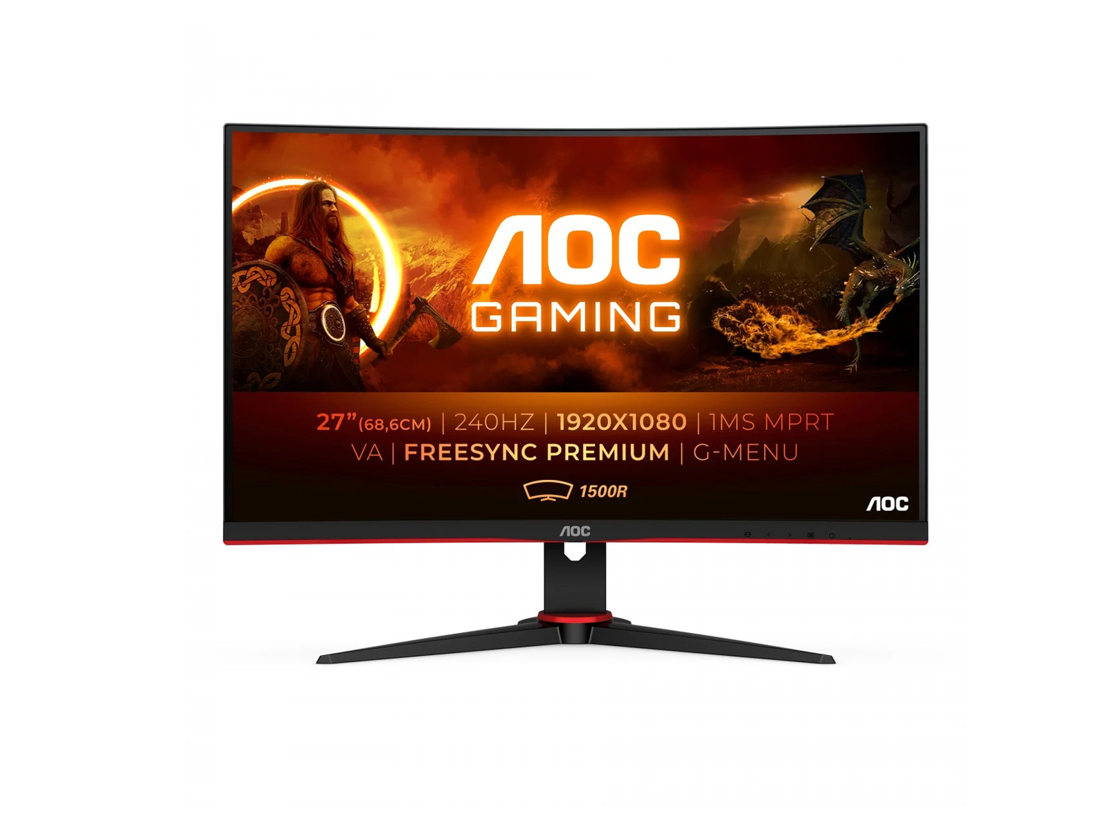 AOC Gaming C27G2ZE/BK 27" FHD 240Hz 1ms VA FreeSync Curved Monitor