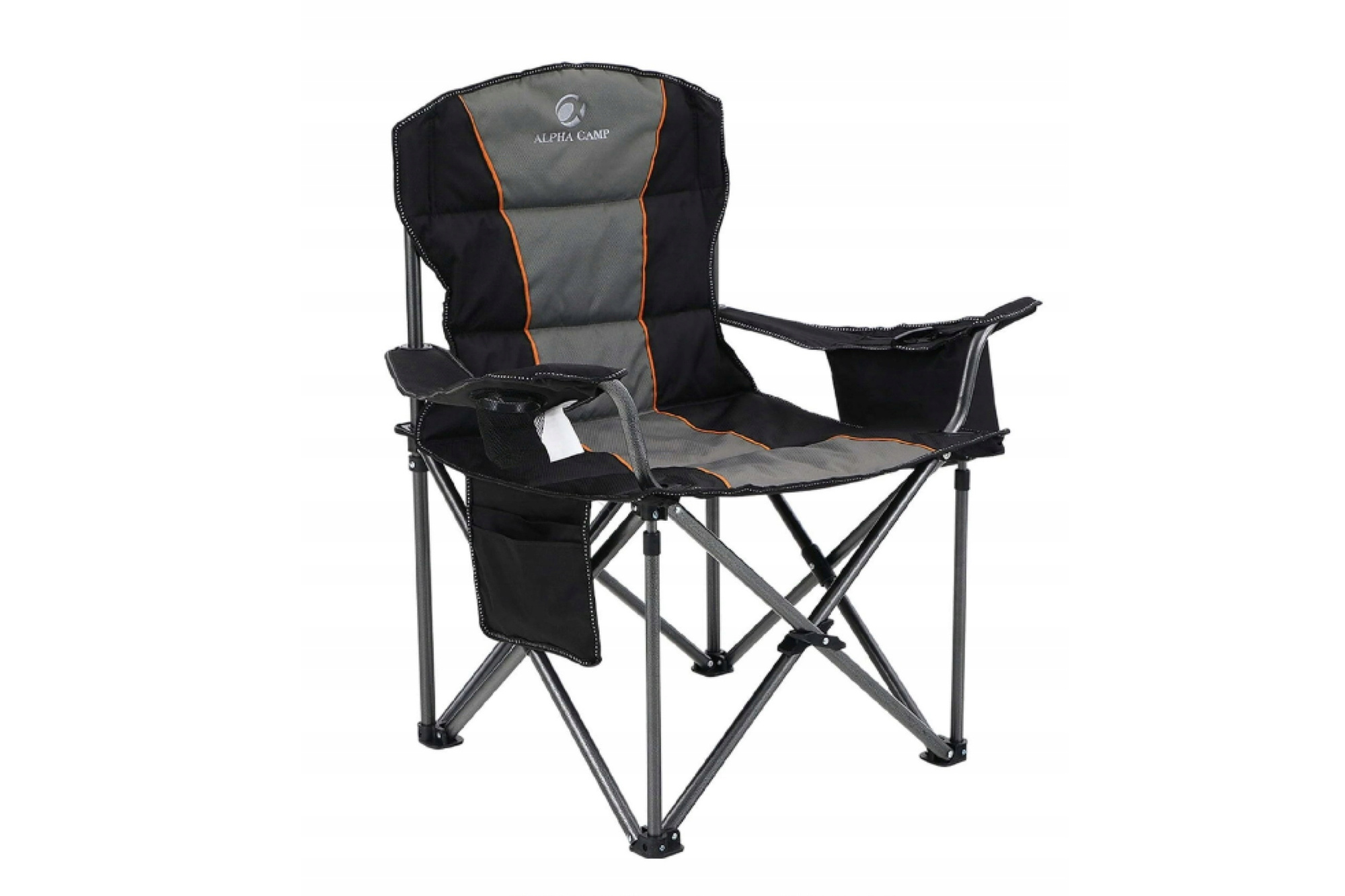 Alpha E01CC401-BK-DE Campingstuhl mit Rückenlehne, schwarz