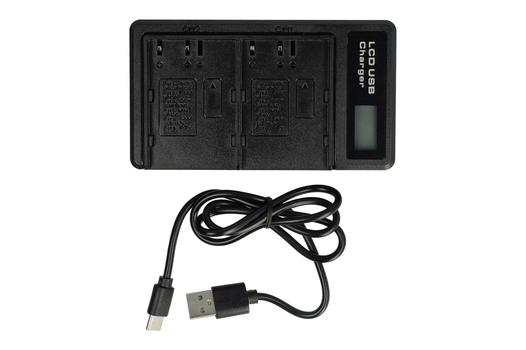 Dual USB Charger for Nikon EN-EL3e Pentax D-Li50 Minolta NP-400