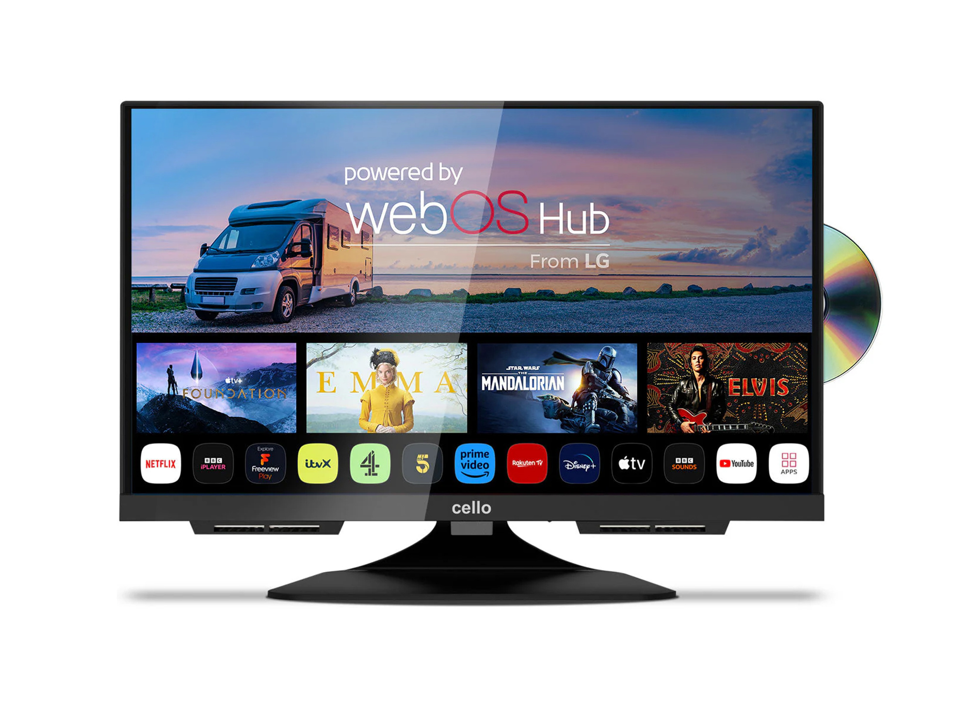 Cello C1924WSF-TRAV – 19" Smart TV 12V with DVD and Perfect Pitch Sound