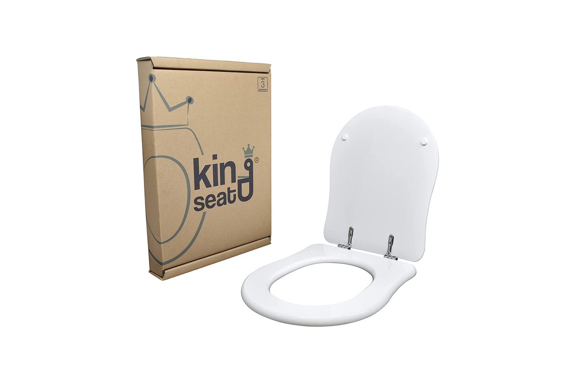 White toilet seat made of MFD King Seat board