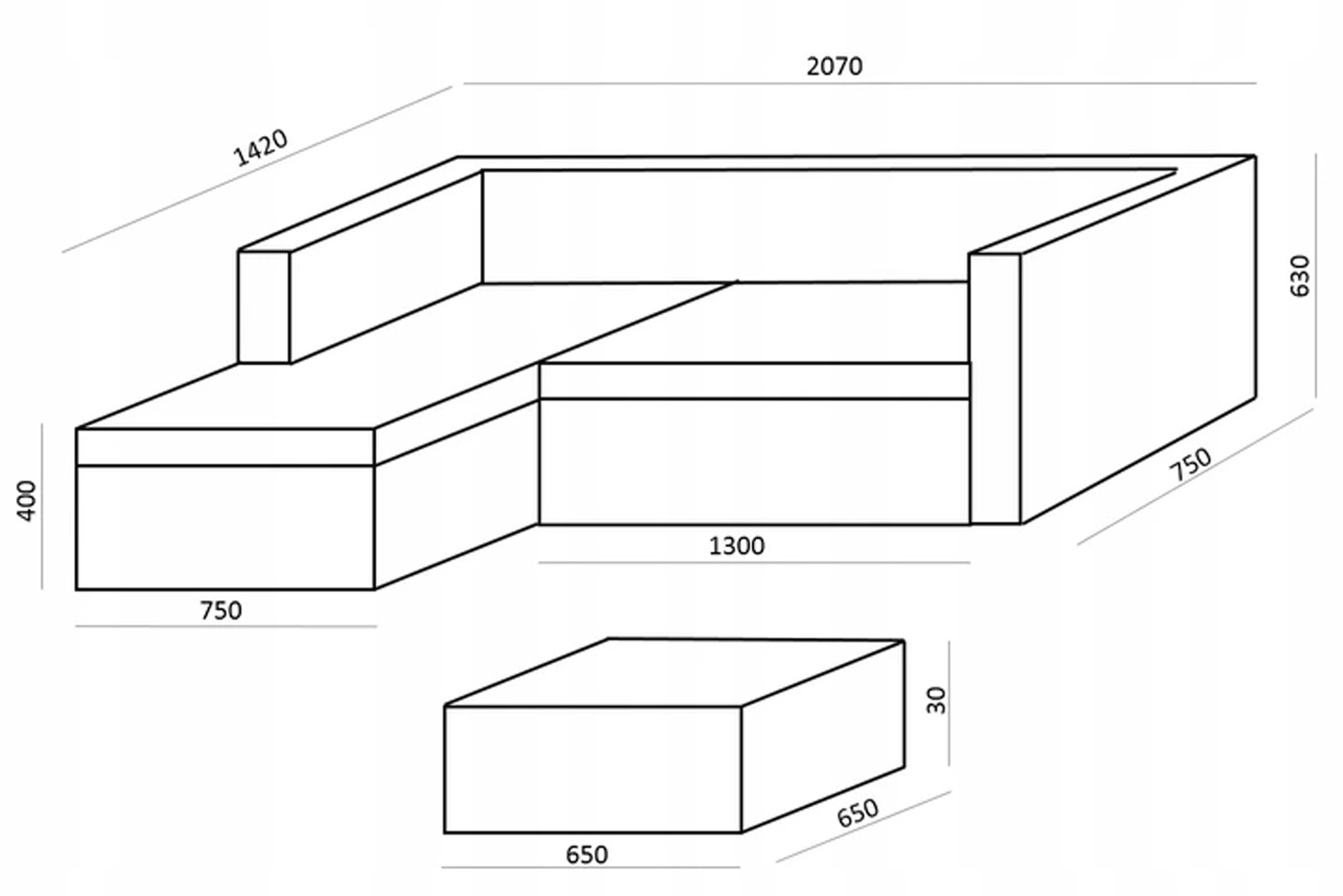 GardenLine Meble ogrodowe z technorattanu Szary