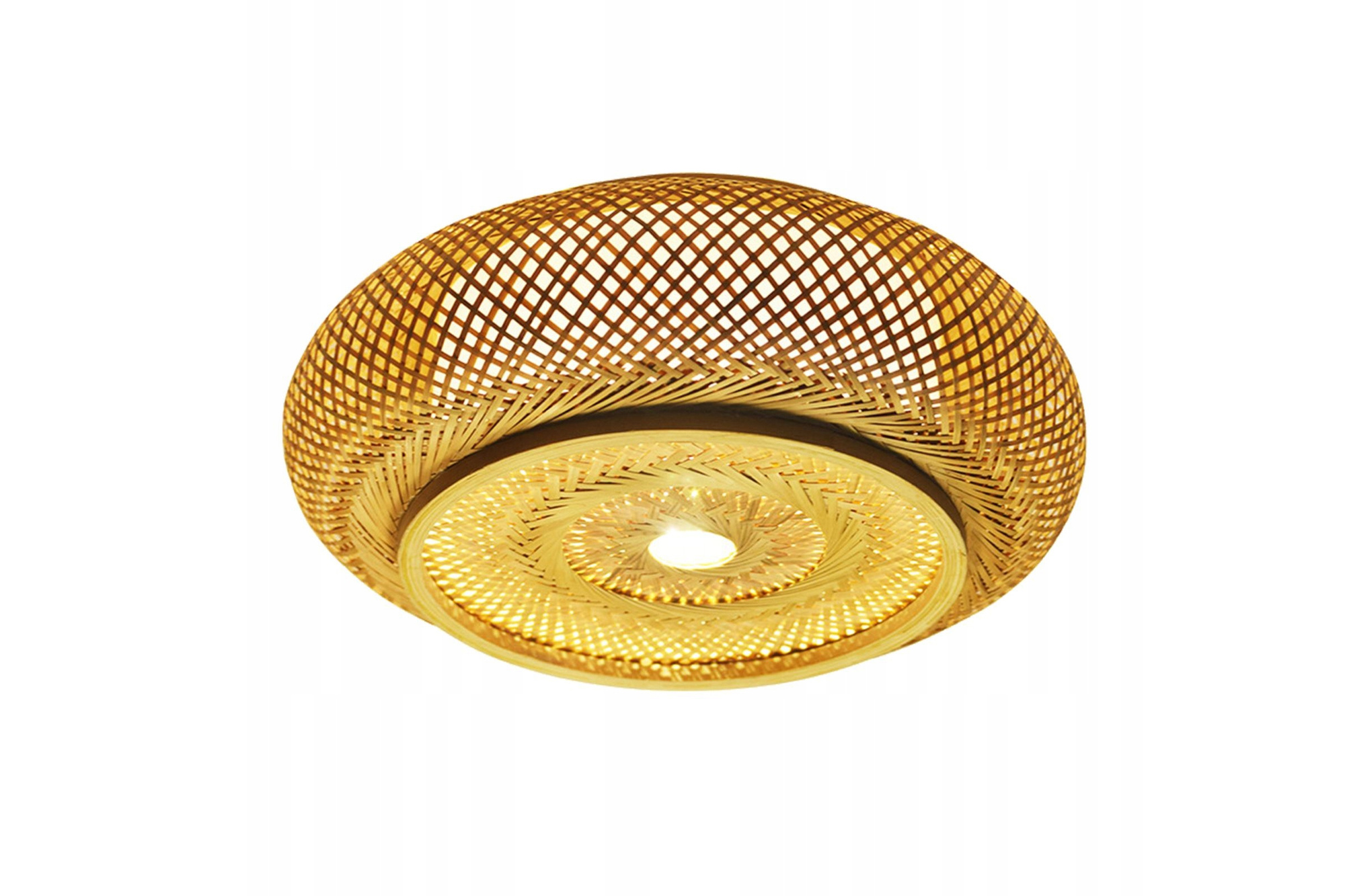 LED Deckenleuchte mit geflochtenem Bambusschirm 60 cm × 20 cm Boho Natur