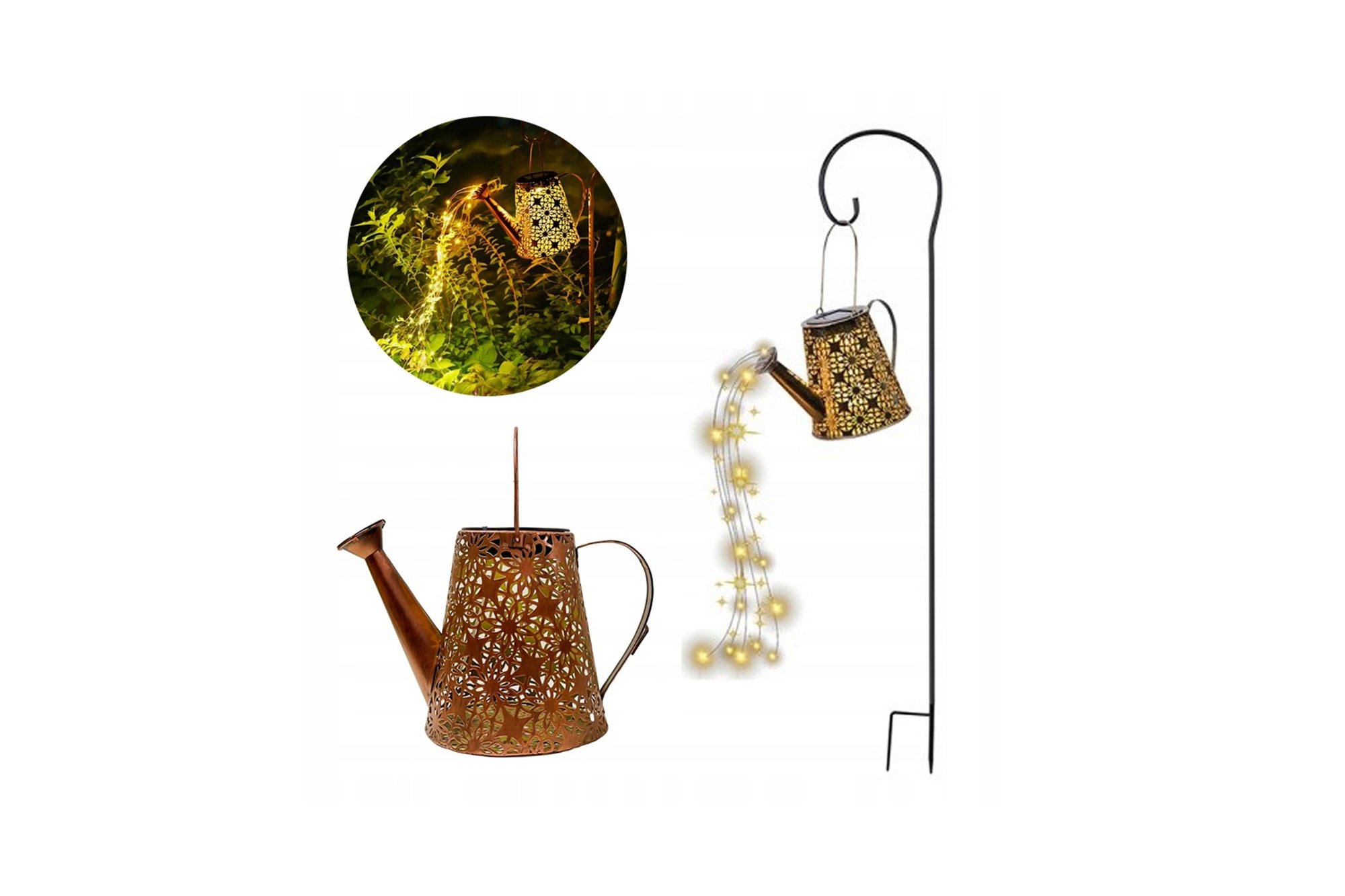 Solar watering can lamp for the garden