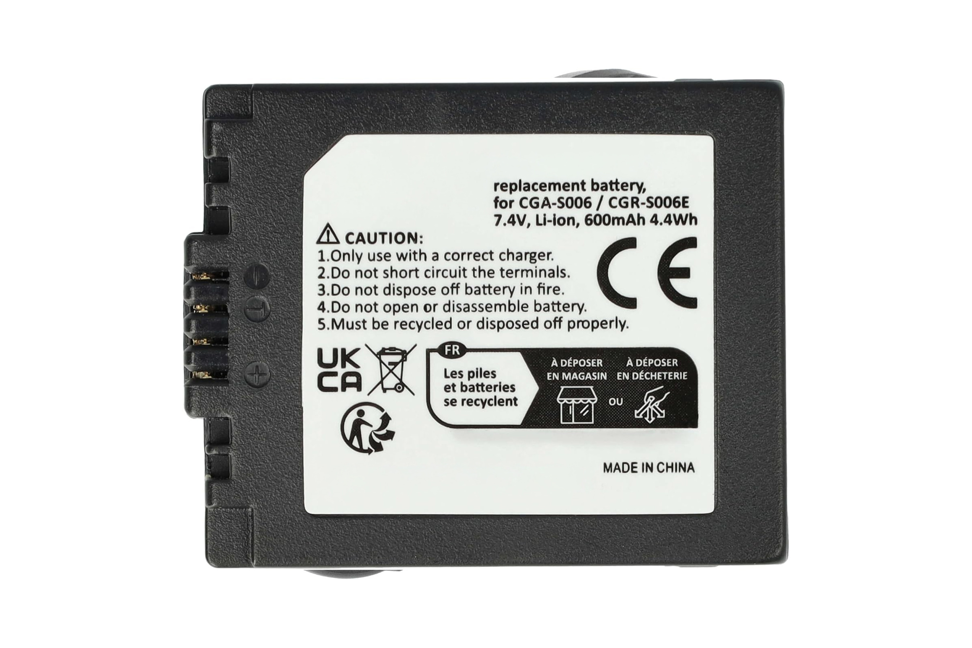 Ersatzakku 7,2 V 600 mAh Panasonic CGR-S006 DMW-BMA7