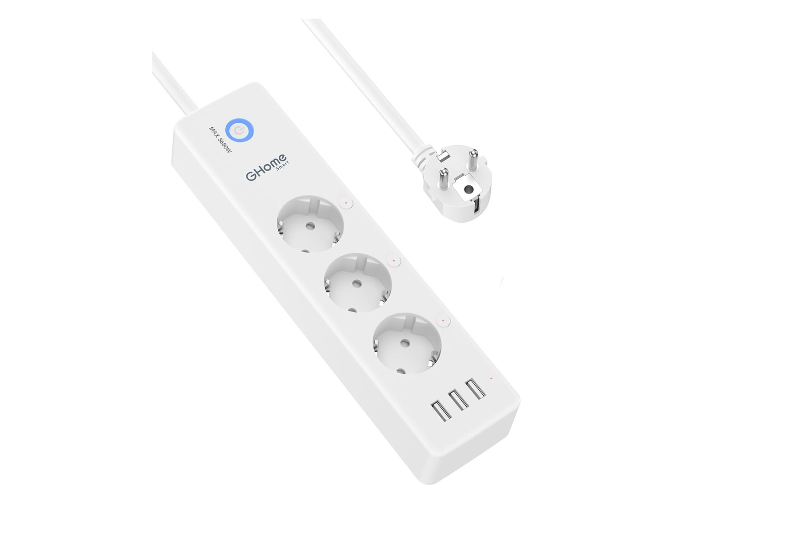 GHome Smart Wi-Fi Steckdosenleiste mit 3 AC- und 3 USB-Anschlüssen