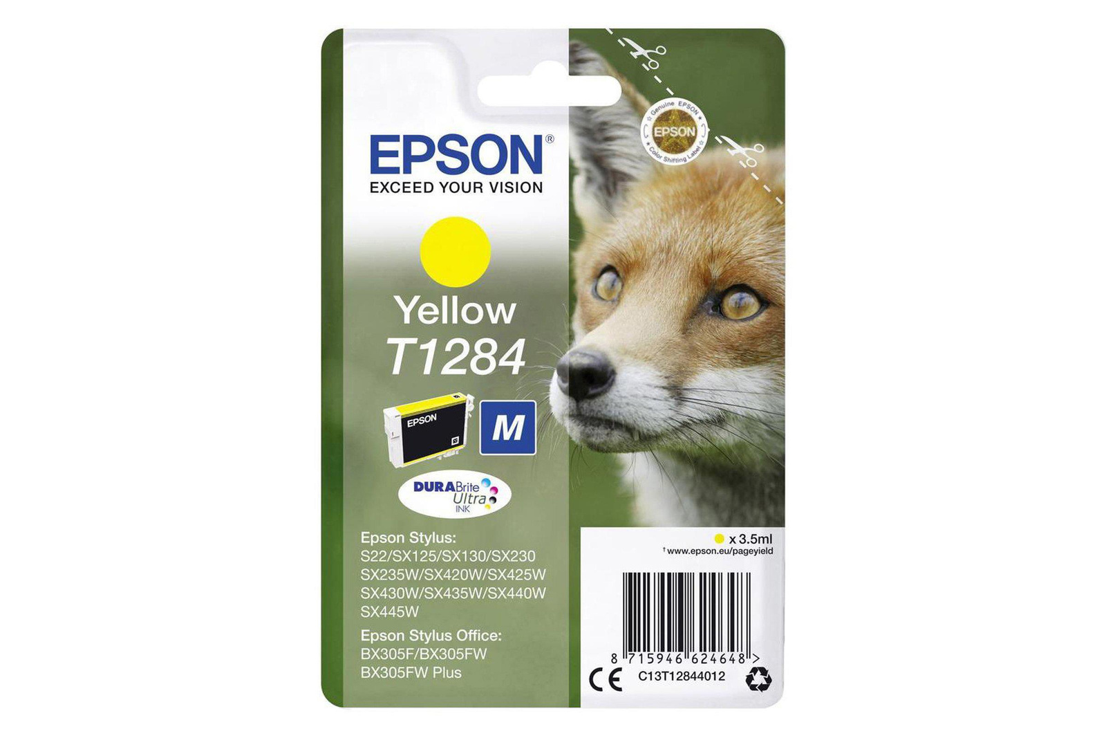 Original Tintentoner Epson T1284 C13T12844011 Gelb