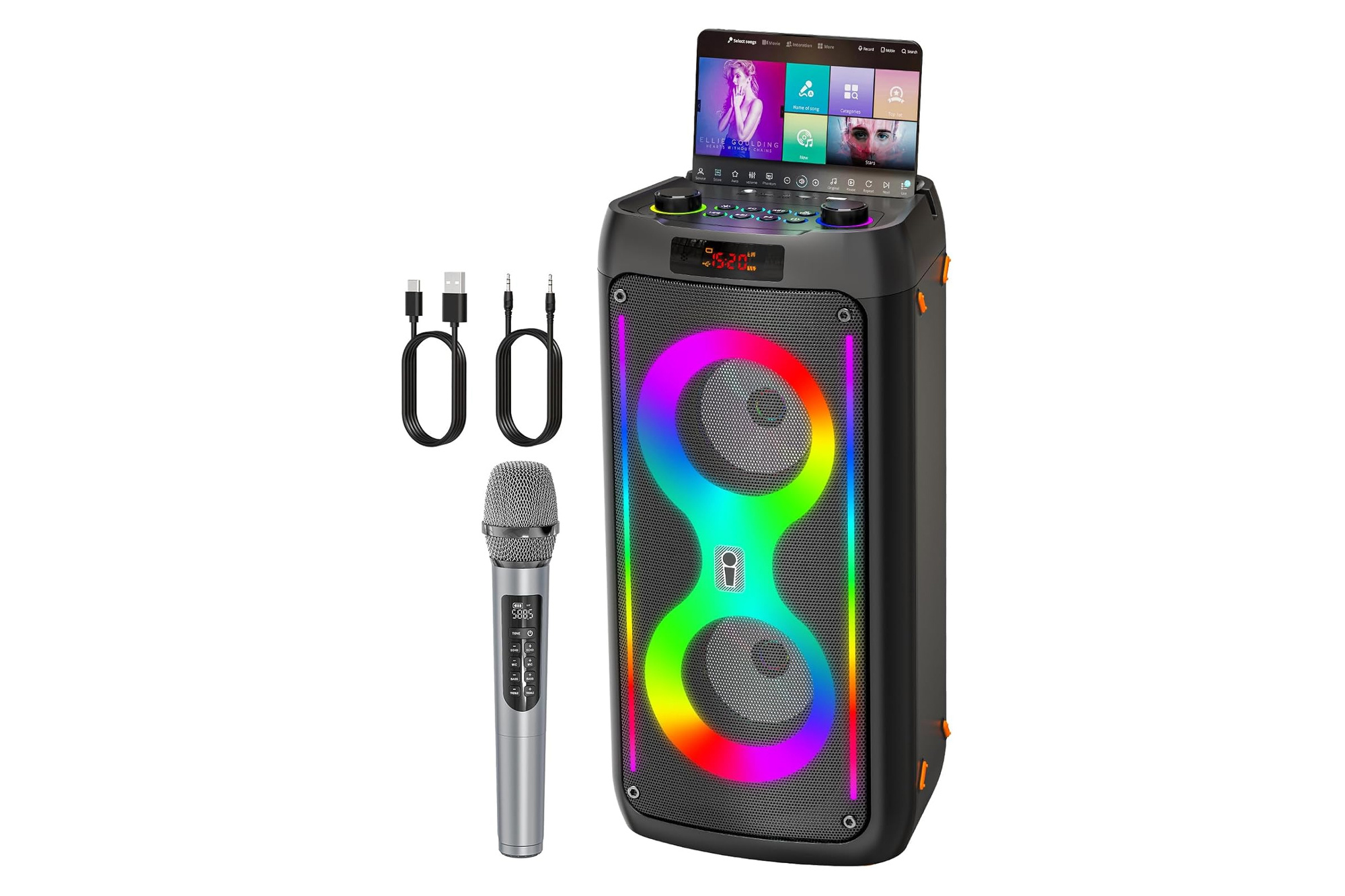 Karaoke Lautsprecher Tragbar Bluetooth 120W 1 Mikrofon