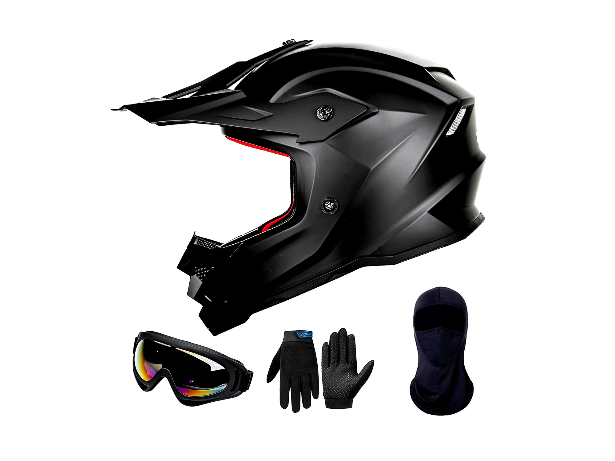Kask motocrossowy ILM Z705 dla młodzieży M czarny matowy