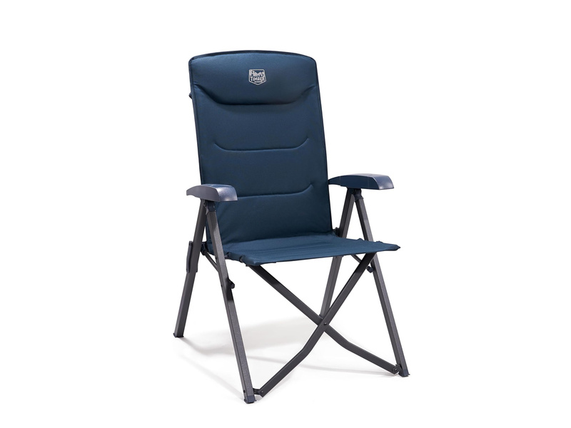 TIMBER RIDGE Folding Camping Chair, Adjustable, High Back, Navy Blue
