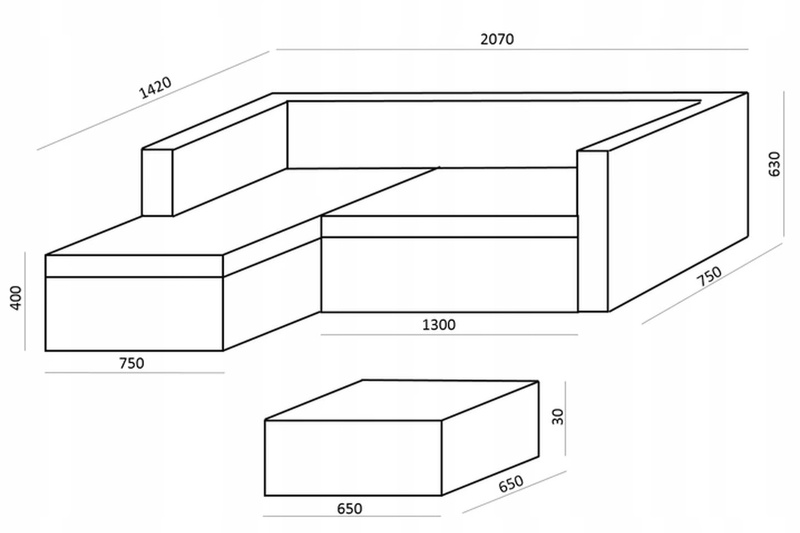 GardenLine Meble ogrodowe z technorattanu Szary