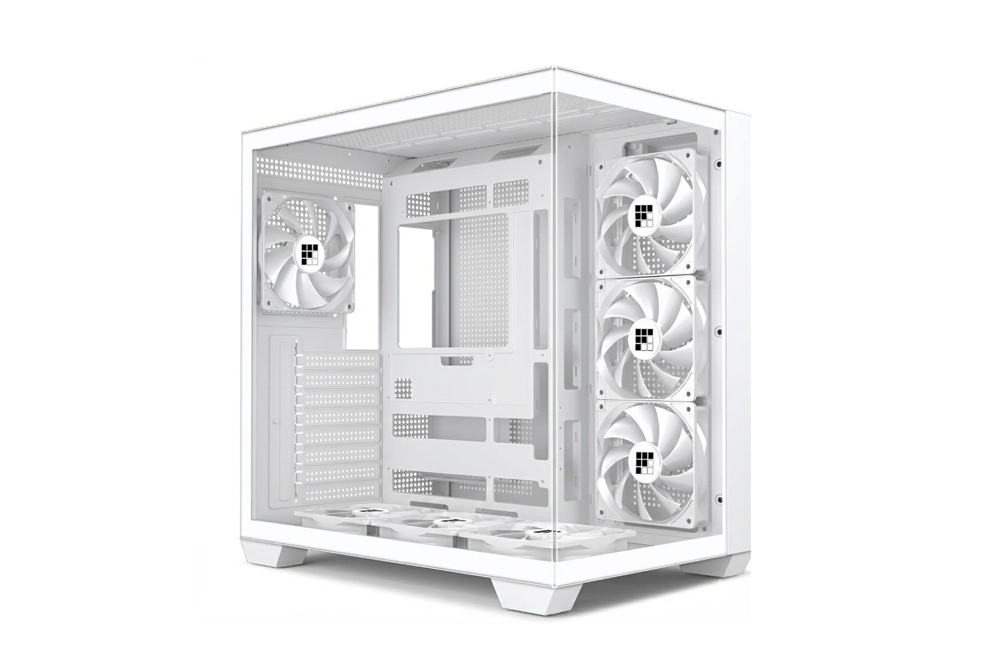 FOIFKIN F300 PC-Gehäuse Weiß ATX 7 Lüfter Glas 270°