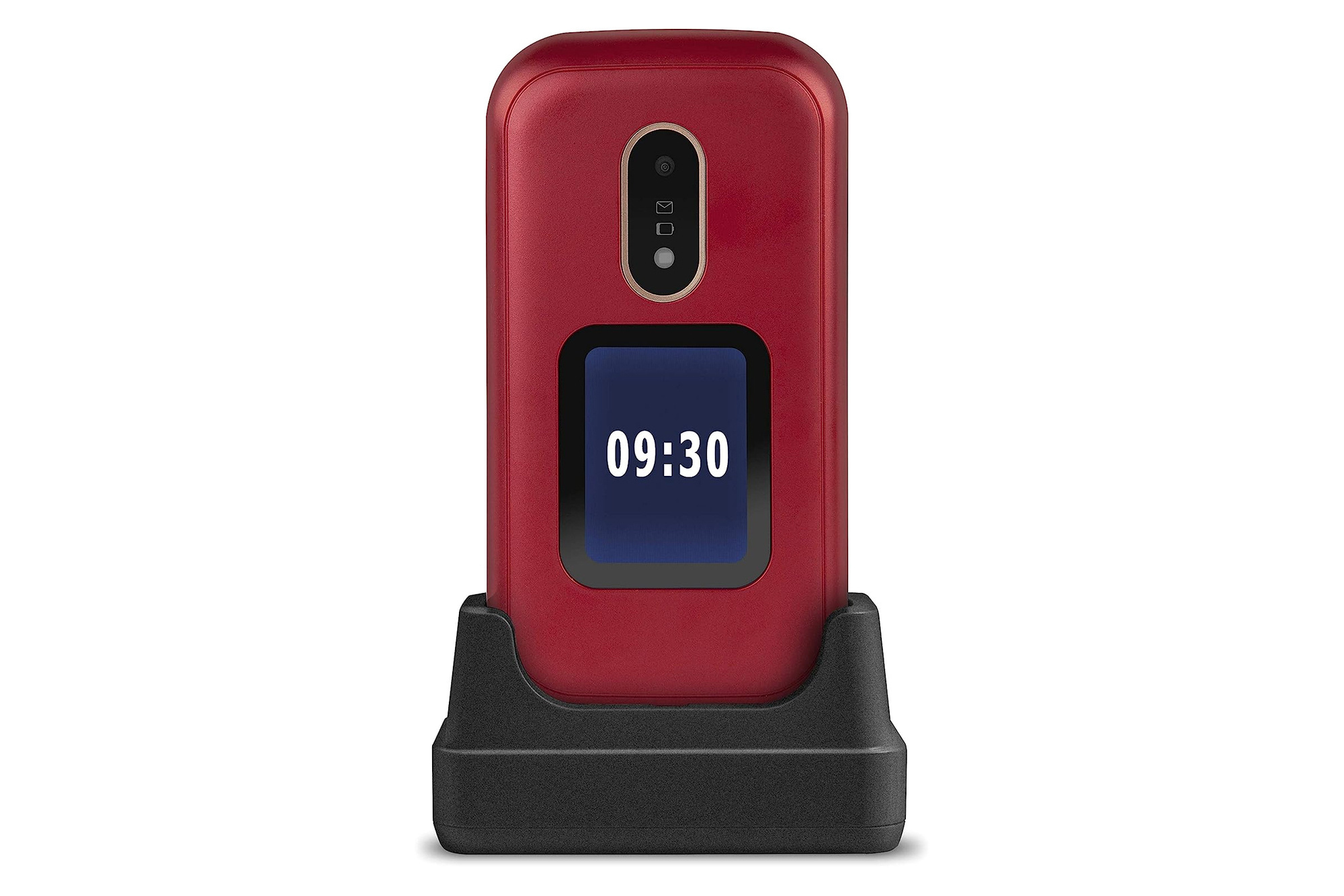 Doro 6061 red flip mobile phone for seniors