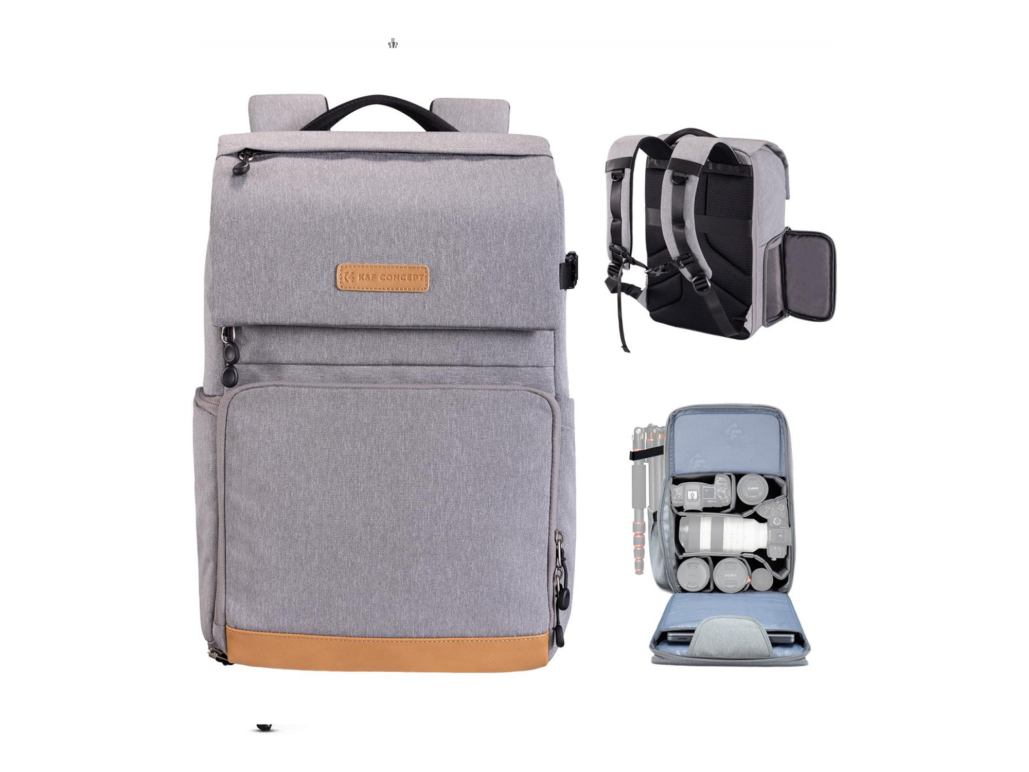 K&F Concept 22L Kamerarucksack für 15,6-Zoll-Laptop und DSLR