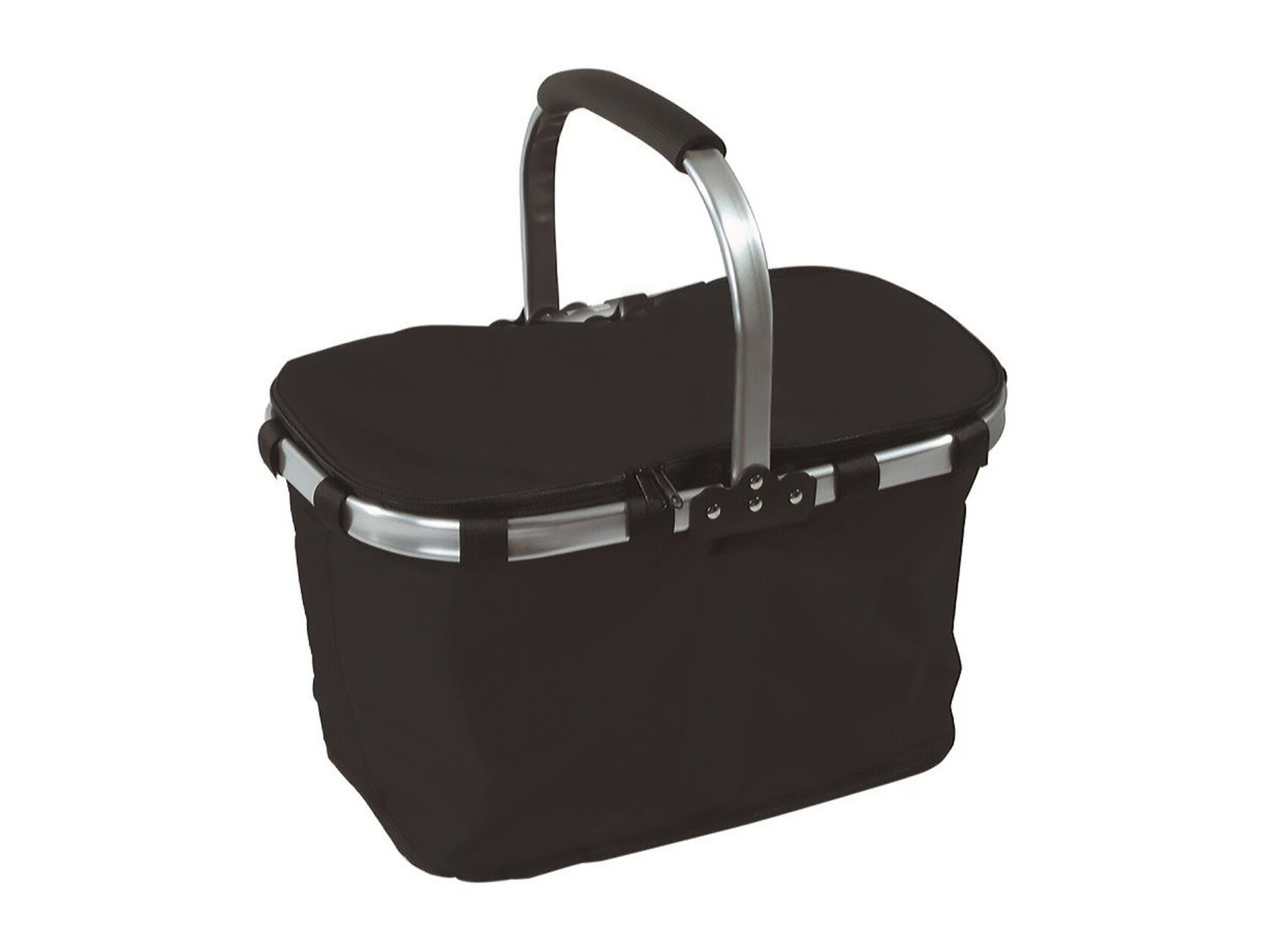 Frabby Thermo-Picknickkorb, faltbar, mit Aluminiumgriff, Schwarz
