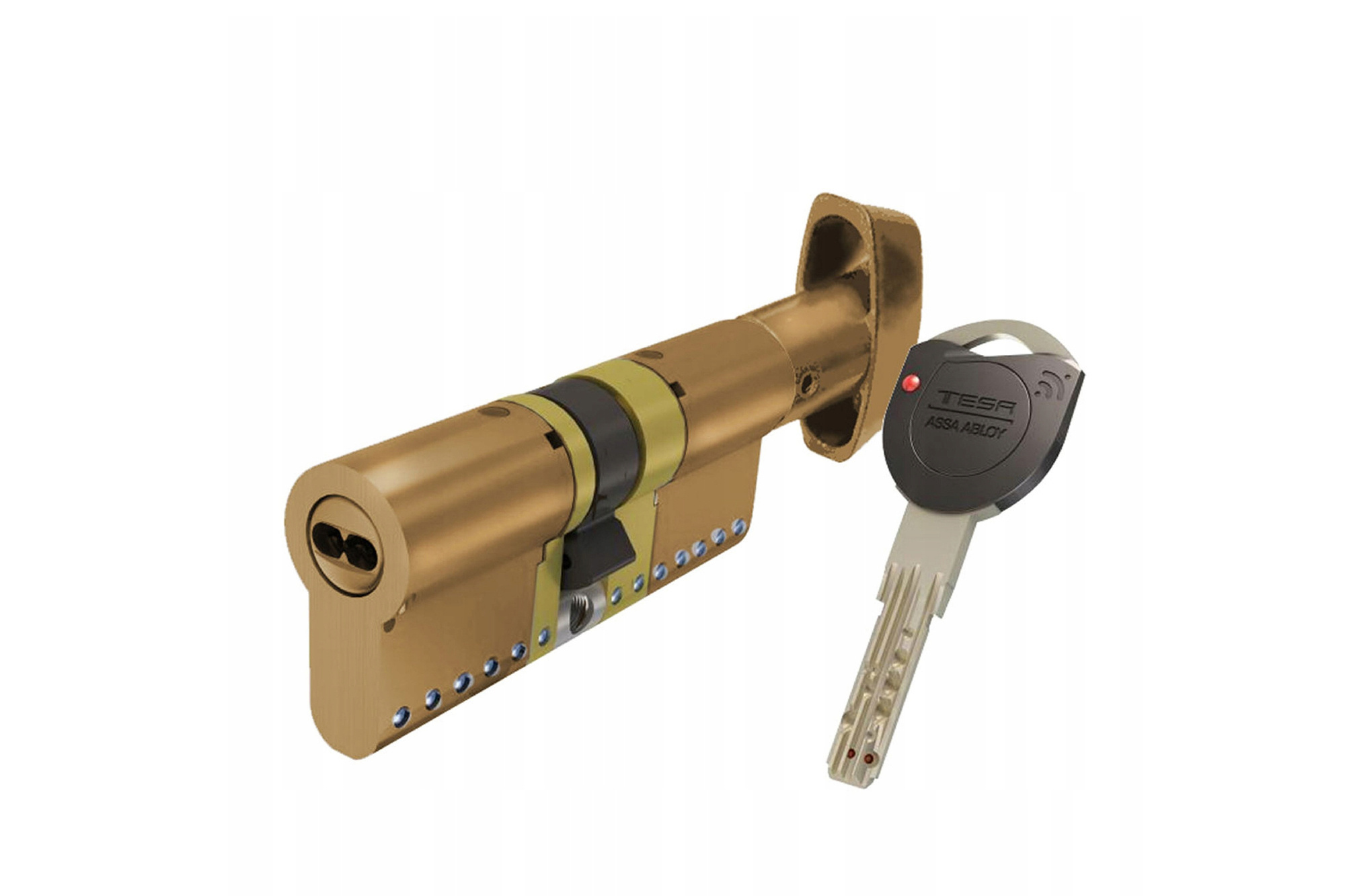 Tesa Assa Abloy TK1B3030L Schließzylinder, Messing, 30 x 30 mm