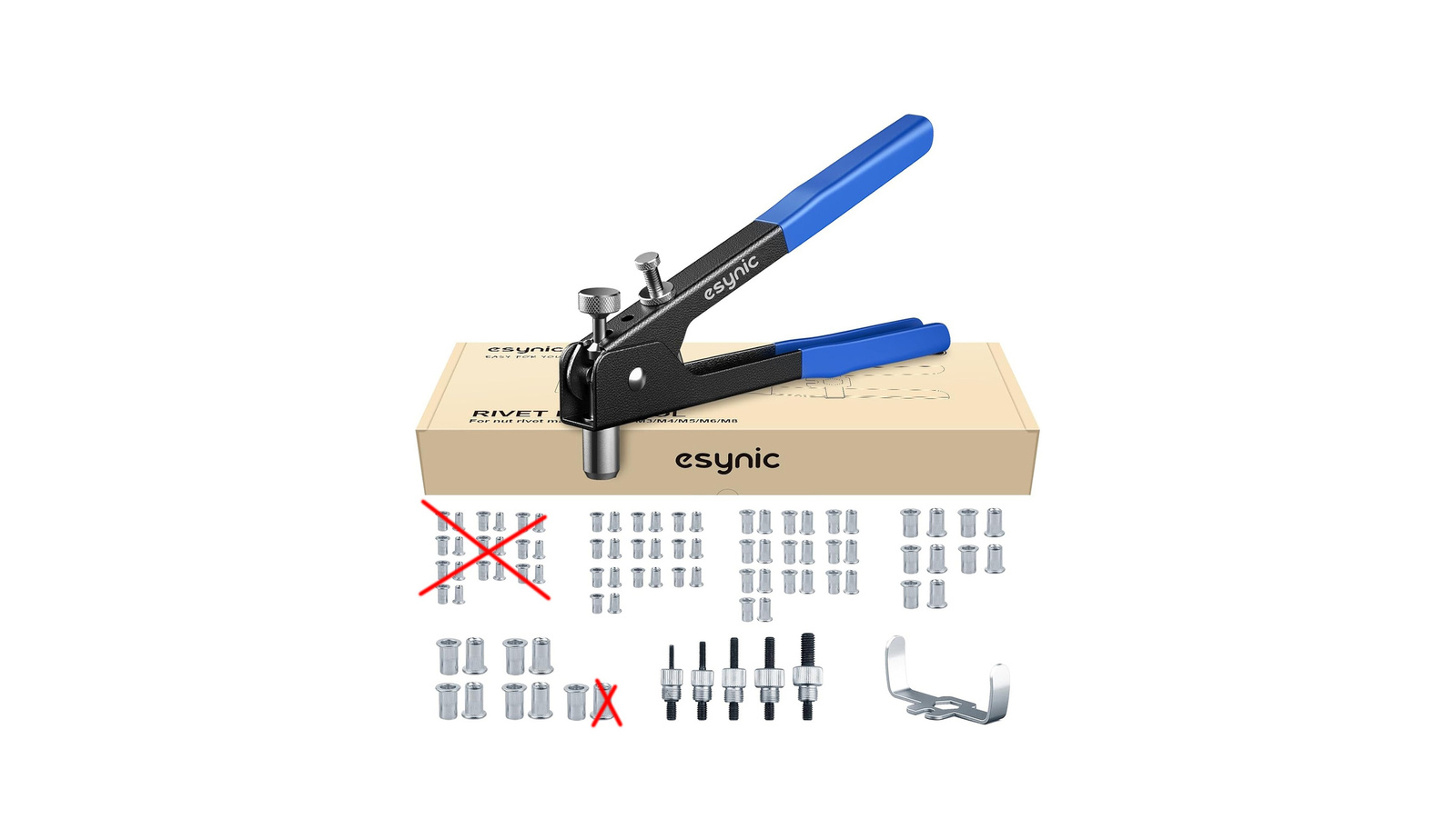 eSynic Handnietzange + Nieten (M4-M8)