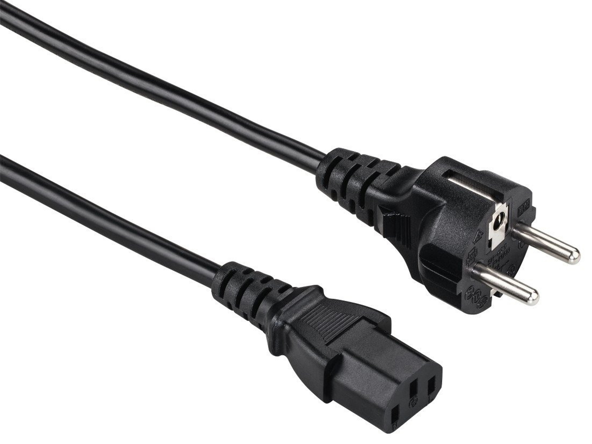 Power cord C/E/F EU-plug C13 refrigerator Volex / Honglin / R 1.85m black