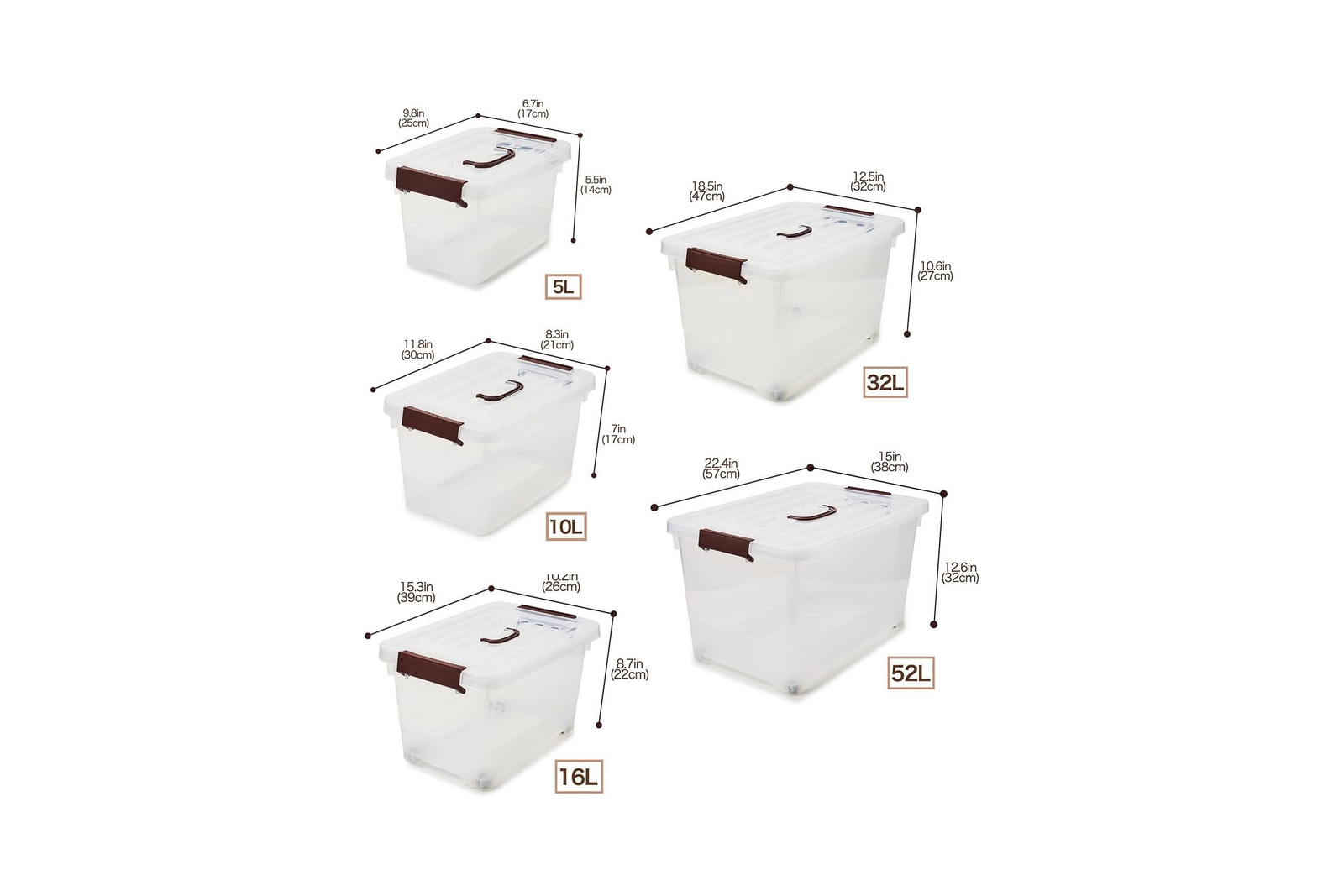 Pudełka do przechowywania z pokrywką 5 szt.