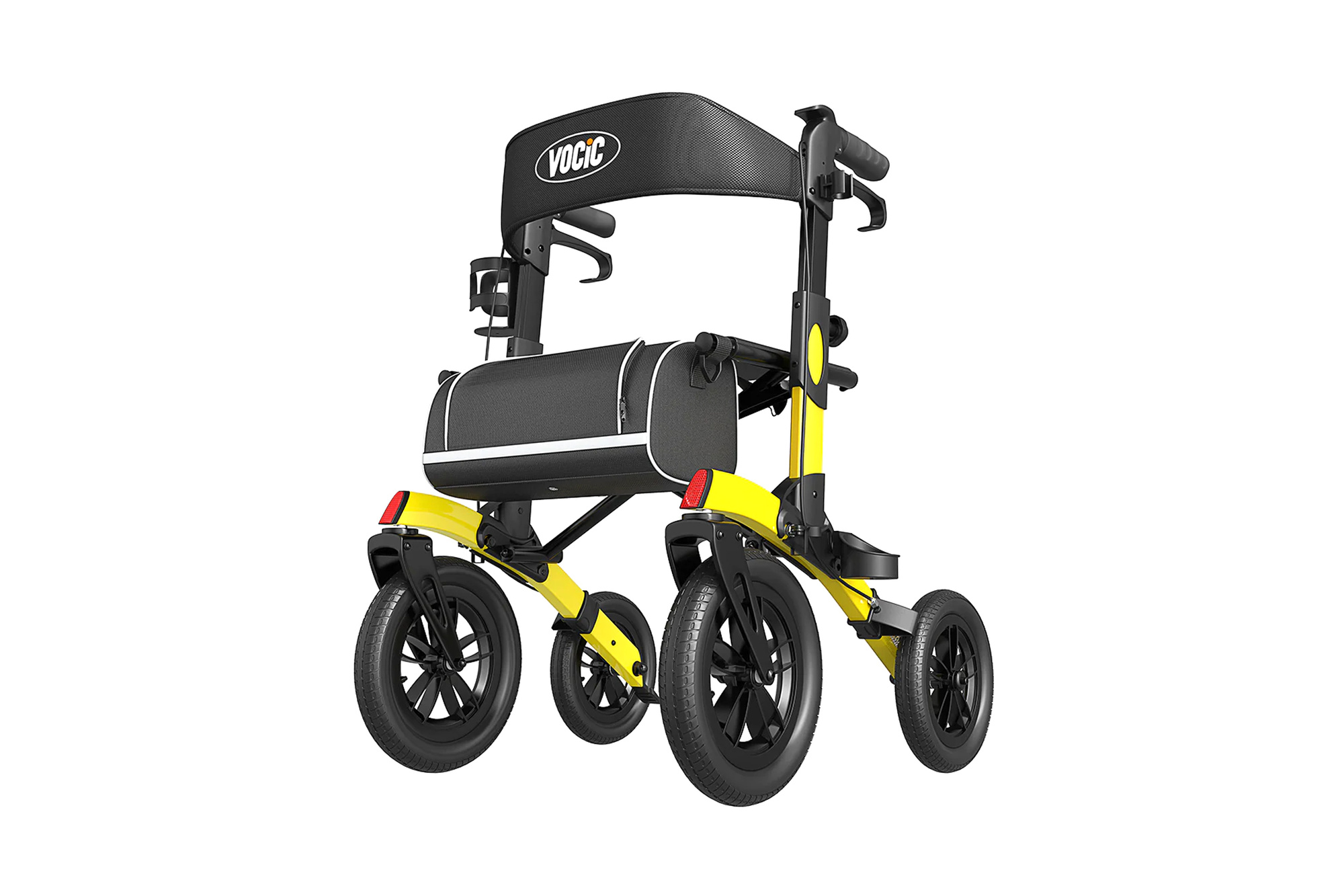VOCIC Rollator Z52 faltbar, leicht, grau - Aluminium-Rollator mit Sitz