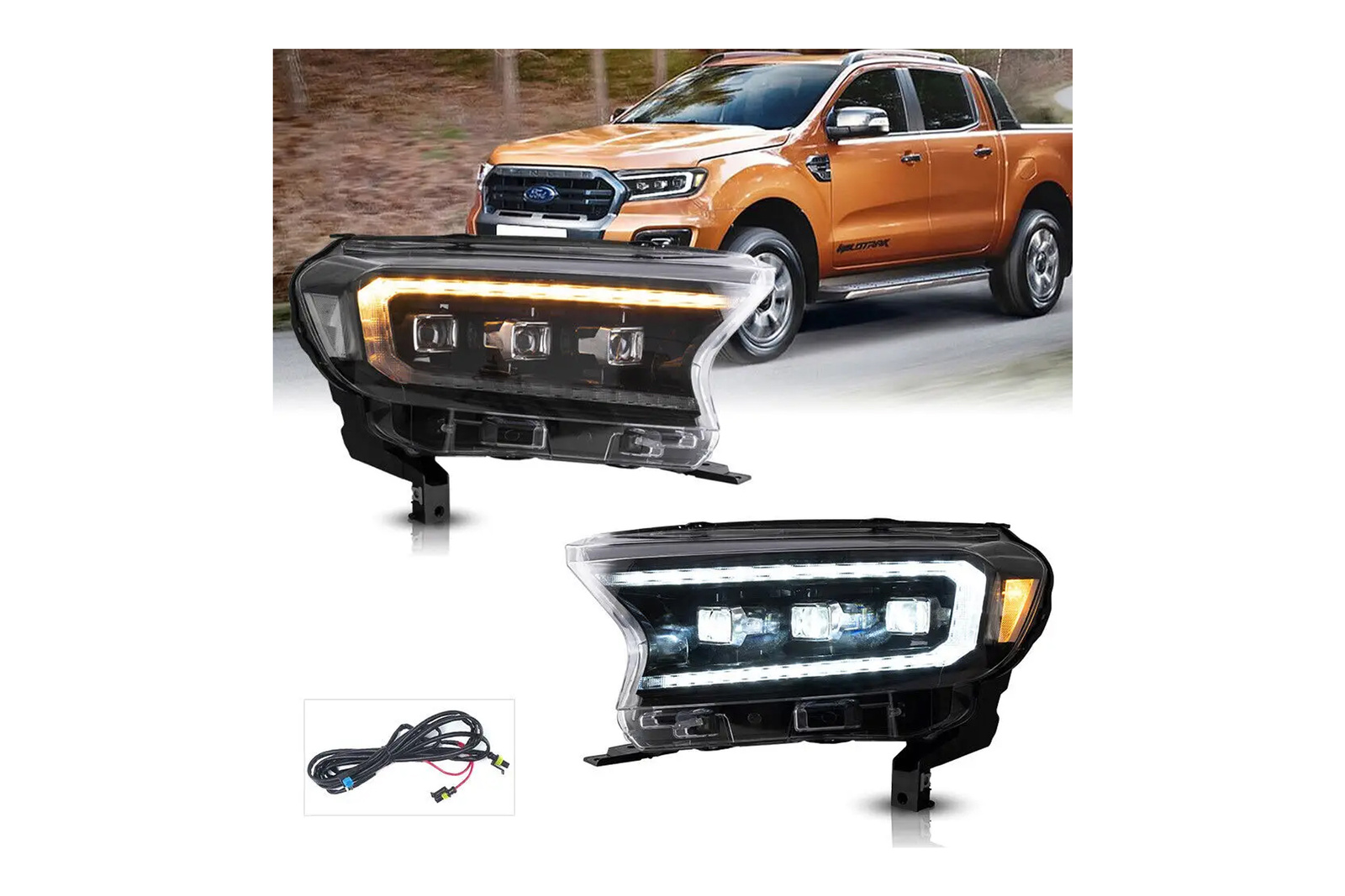 VLAND LED Headlights Ford Ranger 2015-2020 Sequential