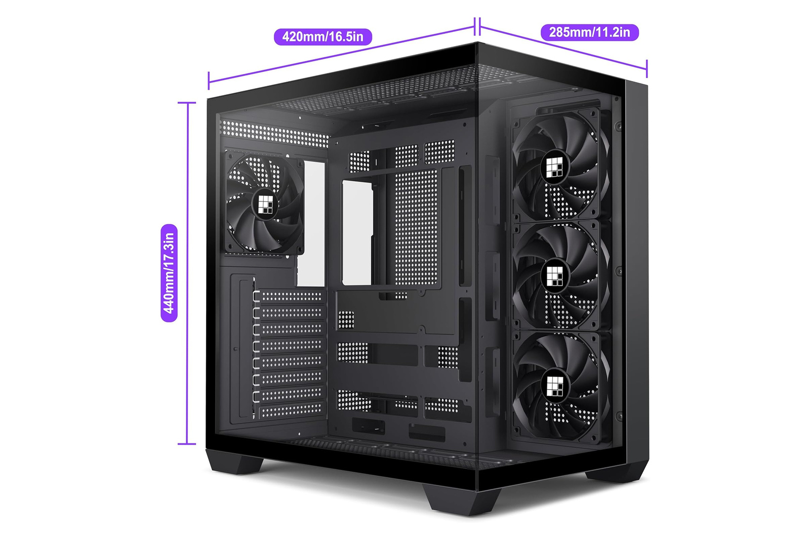 FOIFKIN F300 Gaming ATX Mid-Tower PC-Gehäuse 270° Glas 6xPWM