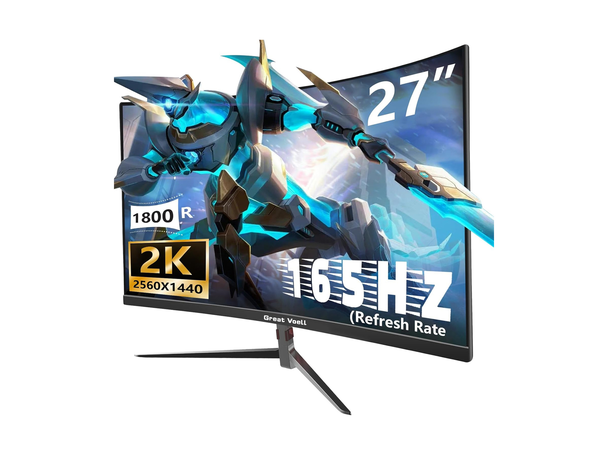 Monitor Great Voell 27" Curved QHD 165Hz HDR FreeSync VESA HDMI DP