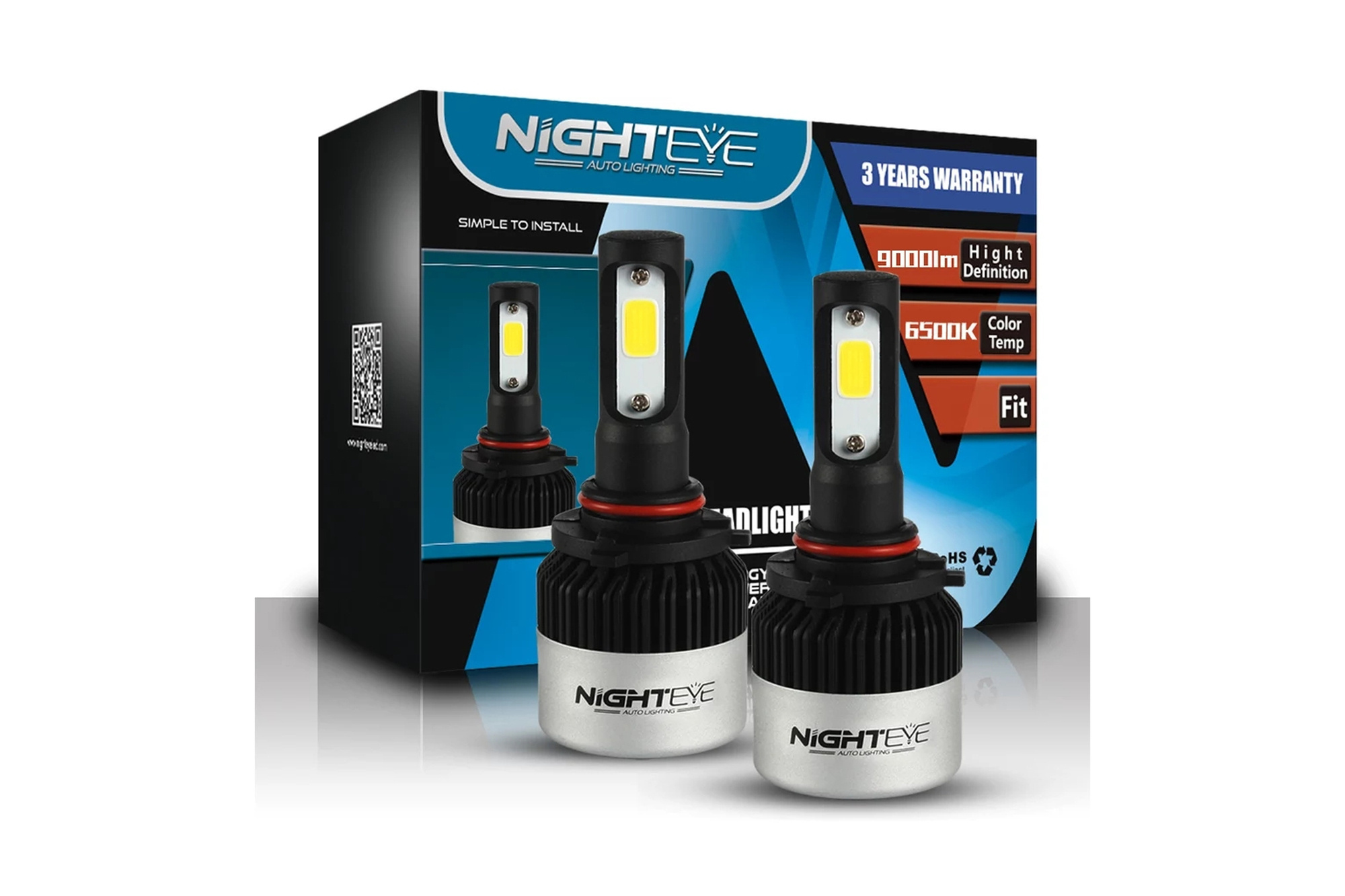 H4 Nighteye LED-Lampen A315-S2-H4 9000lm 6500K