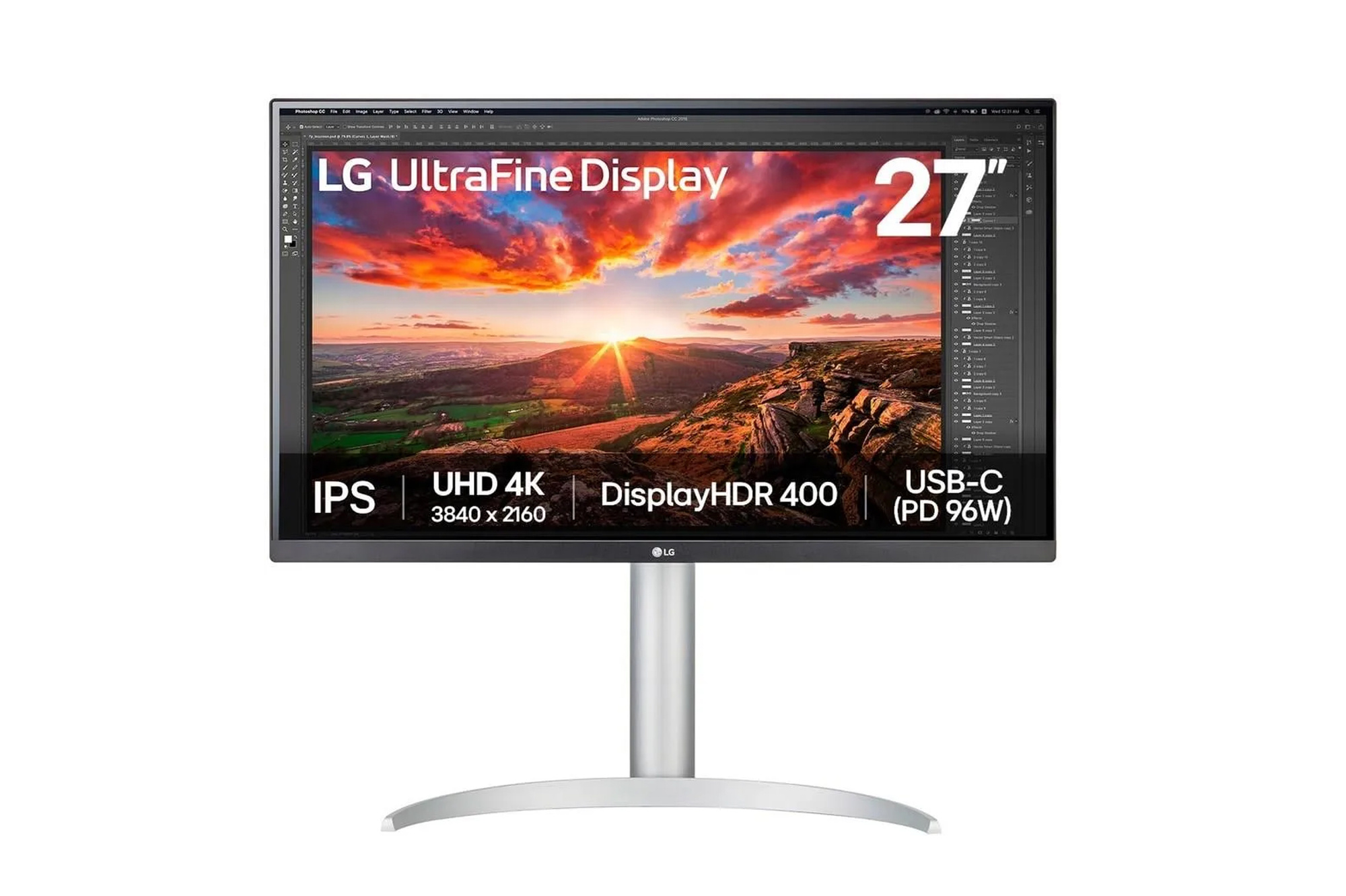 LG 27UP850K-W 27" 4K IPS Monitor HDR400 USB-C Lautsprecher Pivot Weiß
